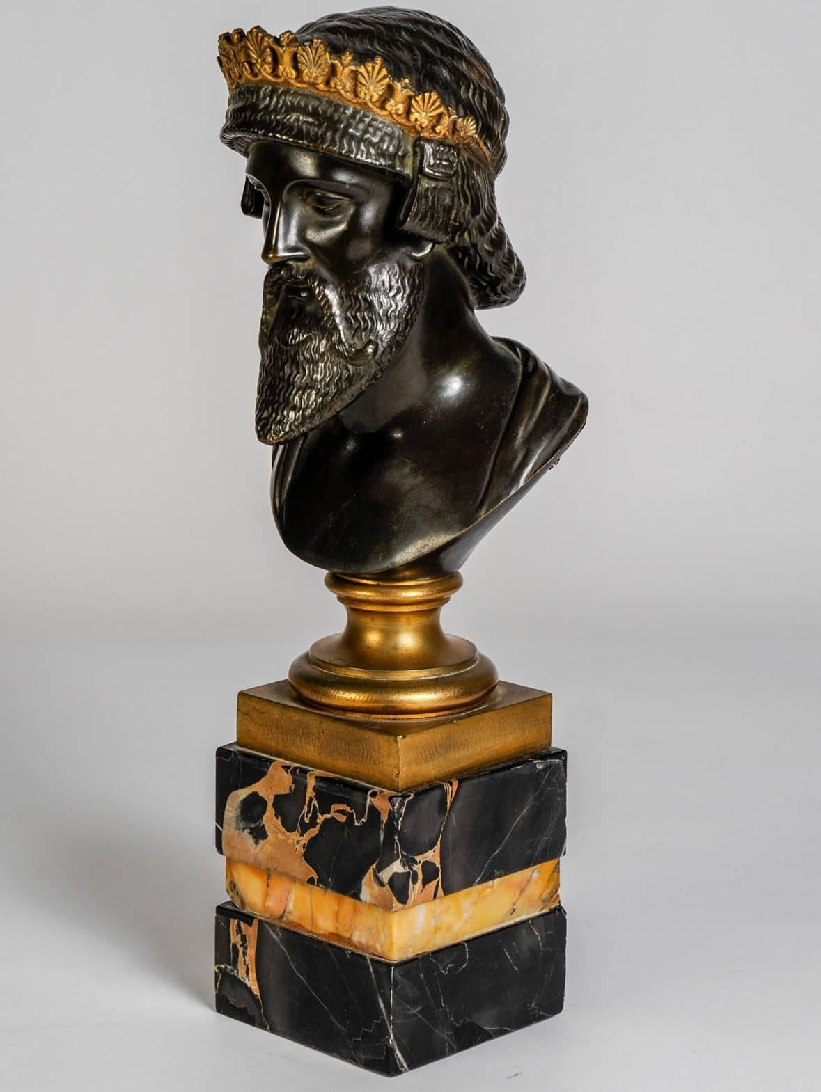 Büste eines griechischen Philosophen aus dem 19. Jahrhundert (Bronze) im Angebot