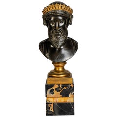 Antique 19th Century Buste of a Grec Philosophe