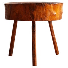 19th Century Butcher Block Side Table, American