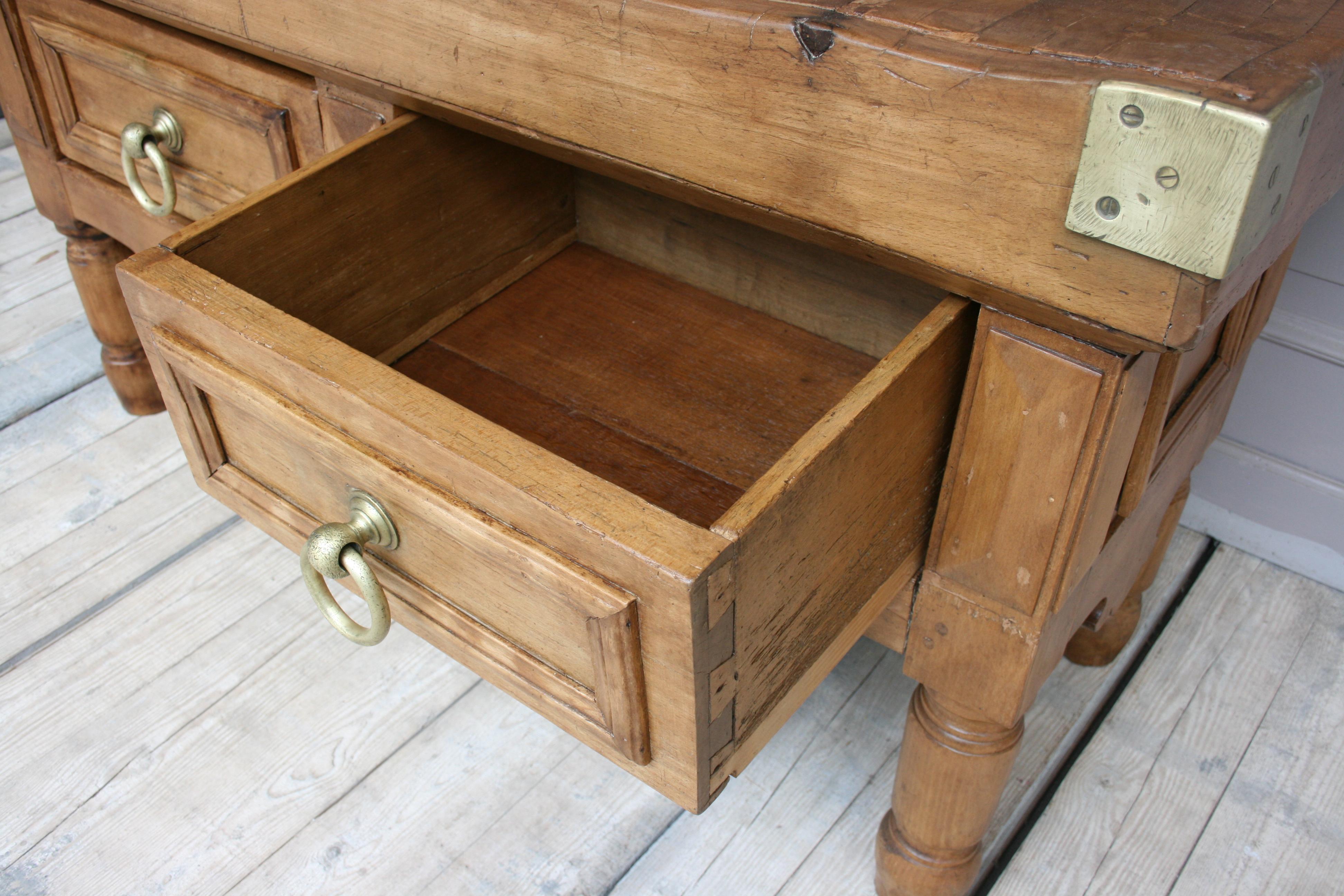 19th Century Butcher Block Table from Belgium 2