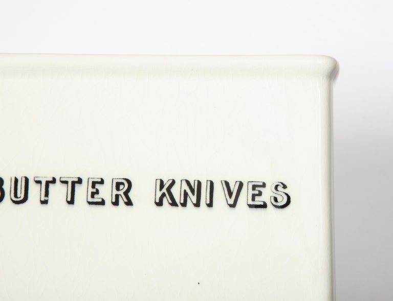19th Century Butter Knives Holder Creamware In Good Condition For Sale In New York, NY