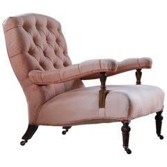 19th Century Button Back Open Armchair