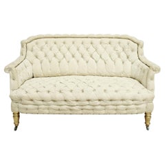 19th Century Buttoned Piecrust French Sofa