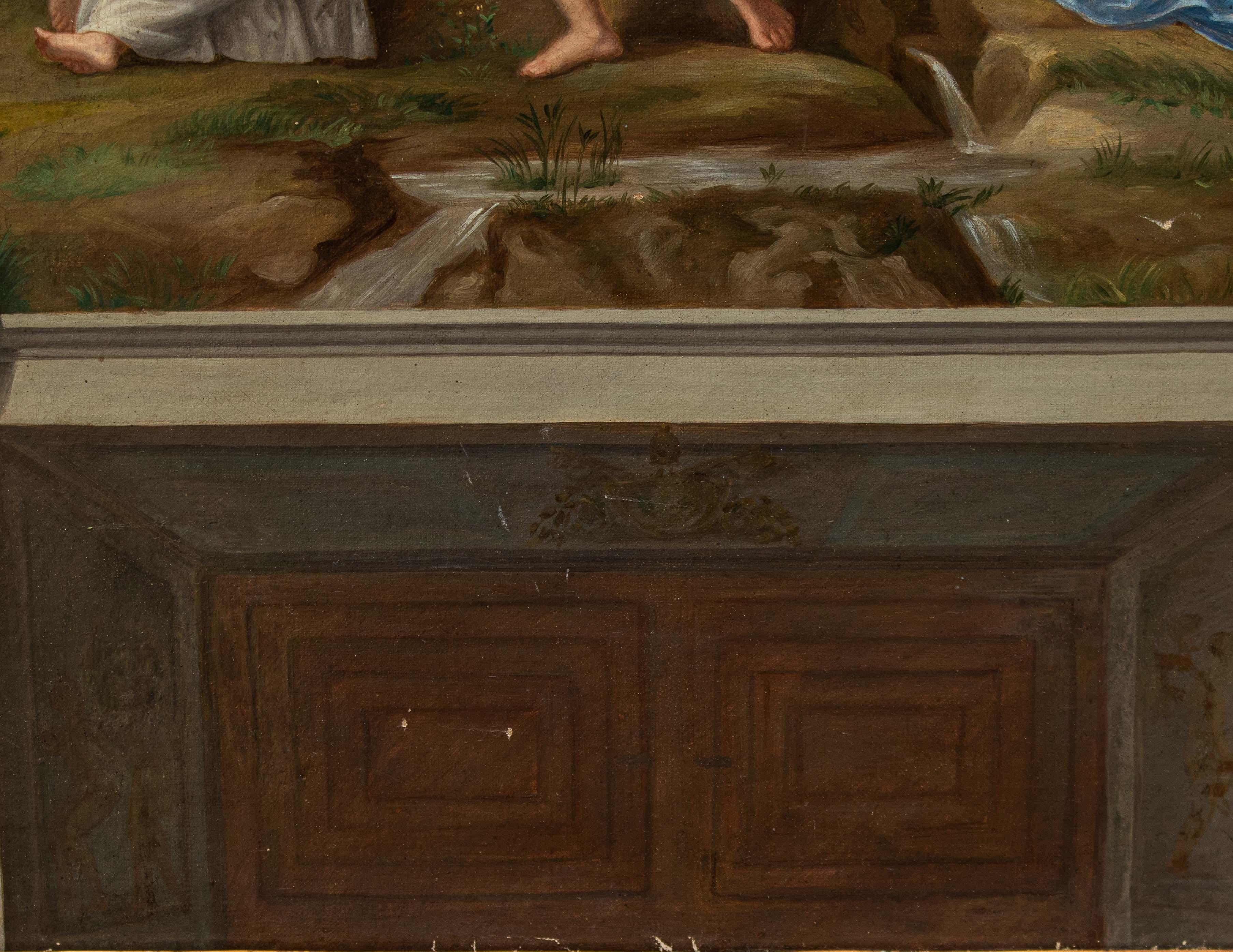 19th Century, by Raffaello Sanzio Painting Parnassus Oil Canvas 6