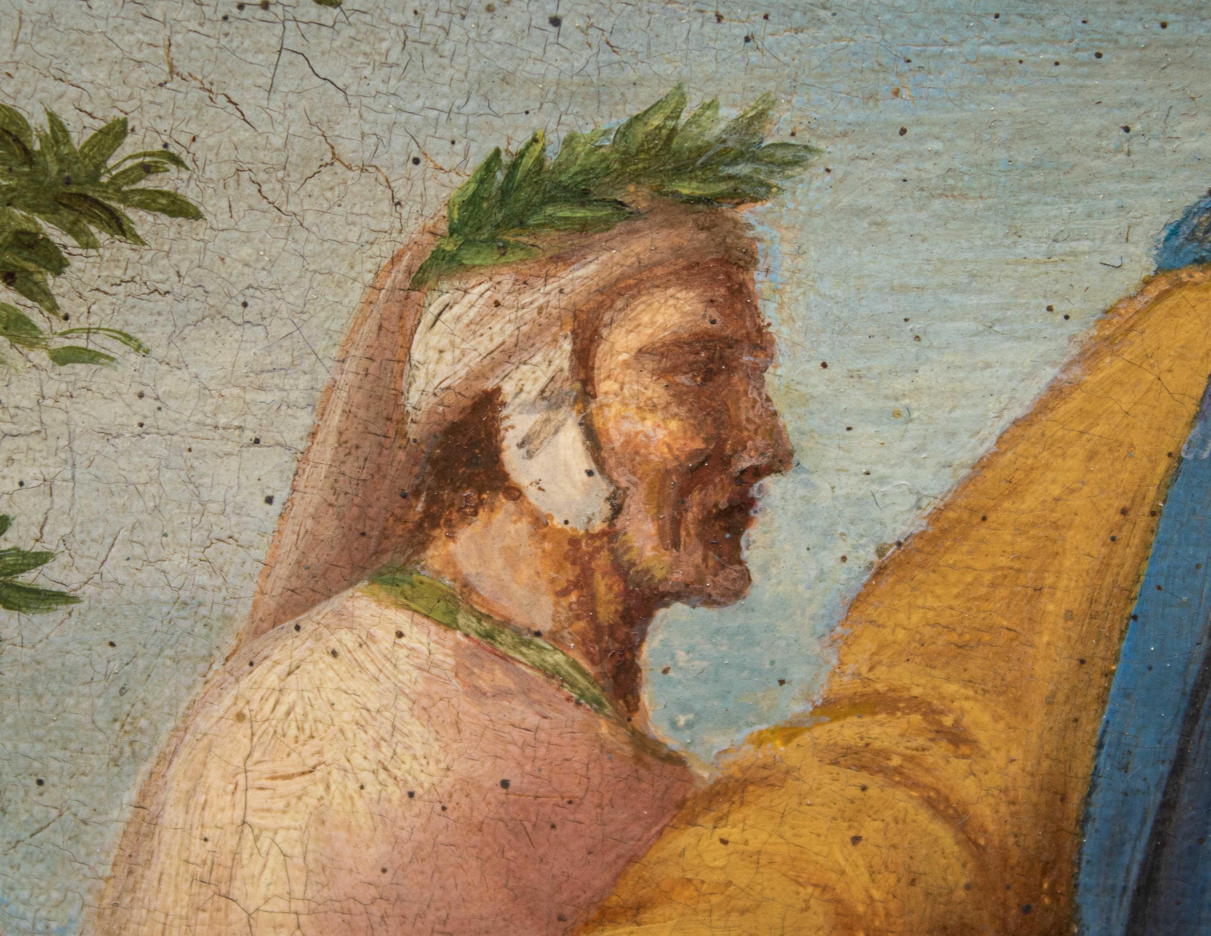19th Century, by Raffaello Sanzio Painting Parnassus Oil Canvas 4