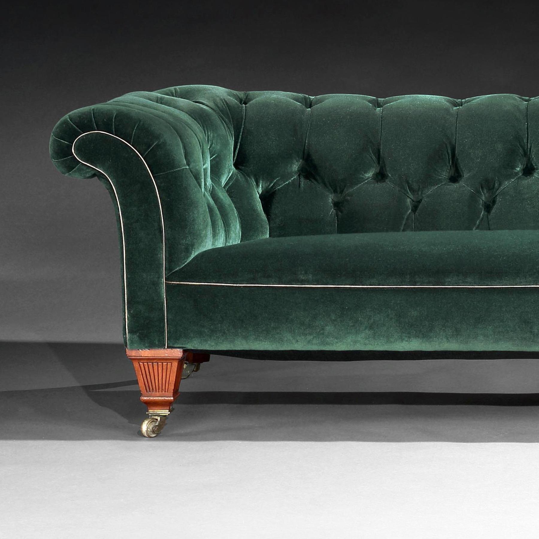 Late 19th Century 19th Century C Hindley and Sons, London Victorian Chesterfield Sofa Upholstered