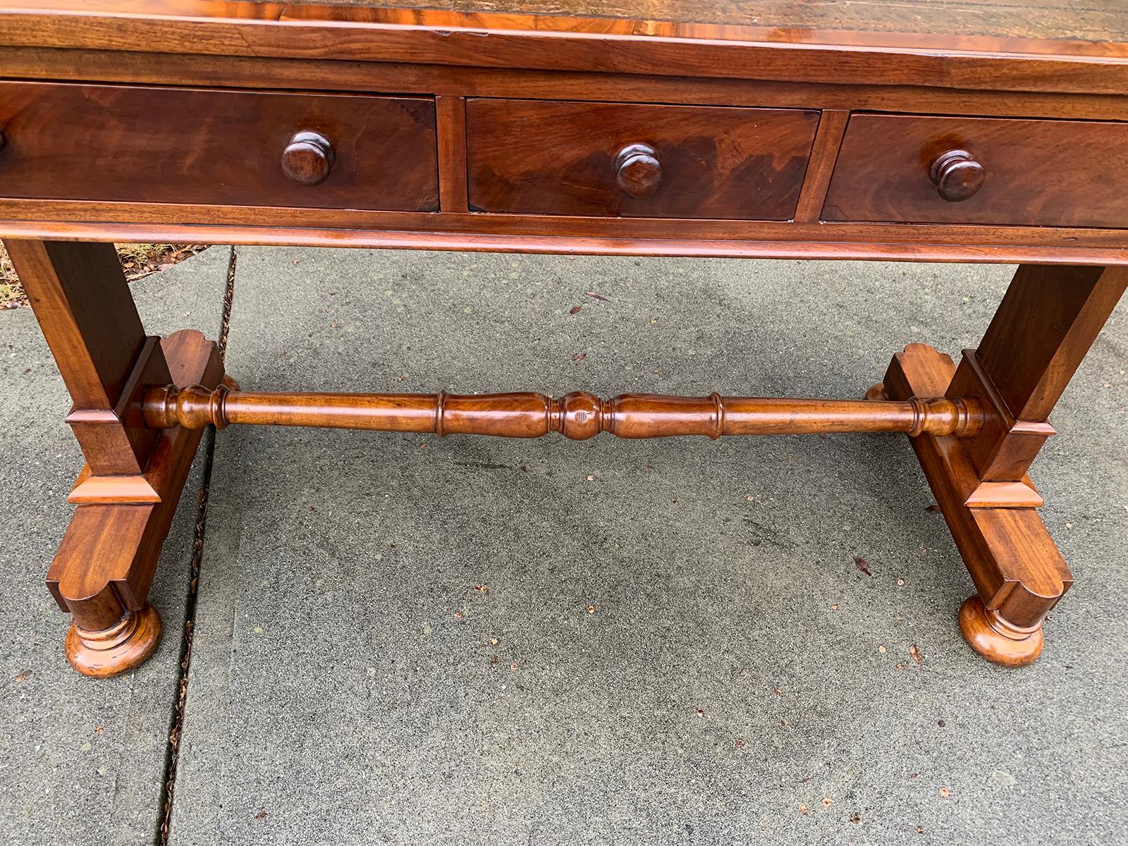 19th Century William IV Library Table or Desk with Leather Top, circa 1840s For Sale 9