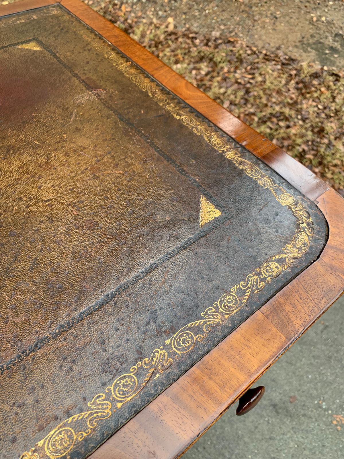 19th Century William IV Library Table or Desk with Leather Top, circa 1840s For Sale 12