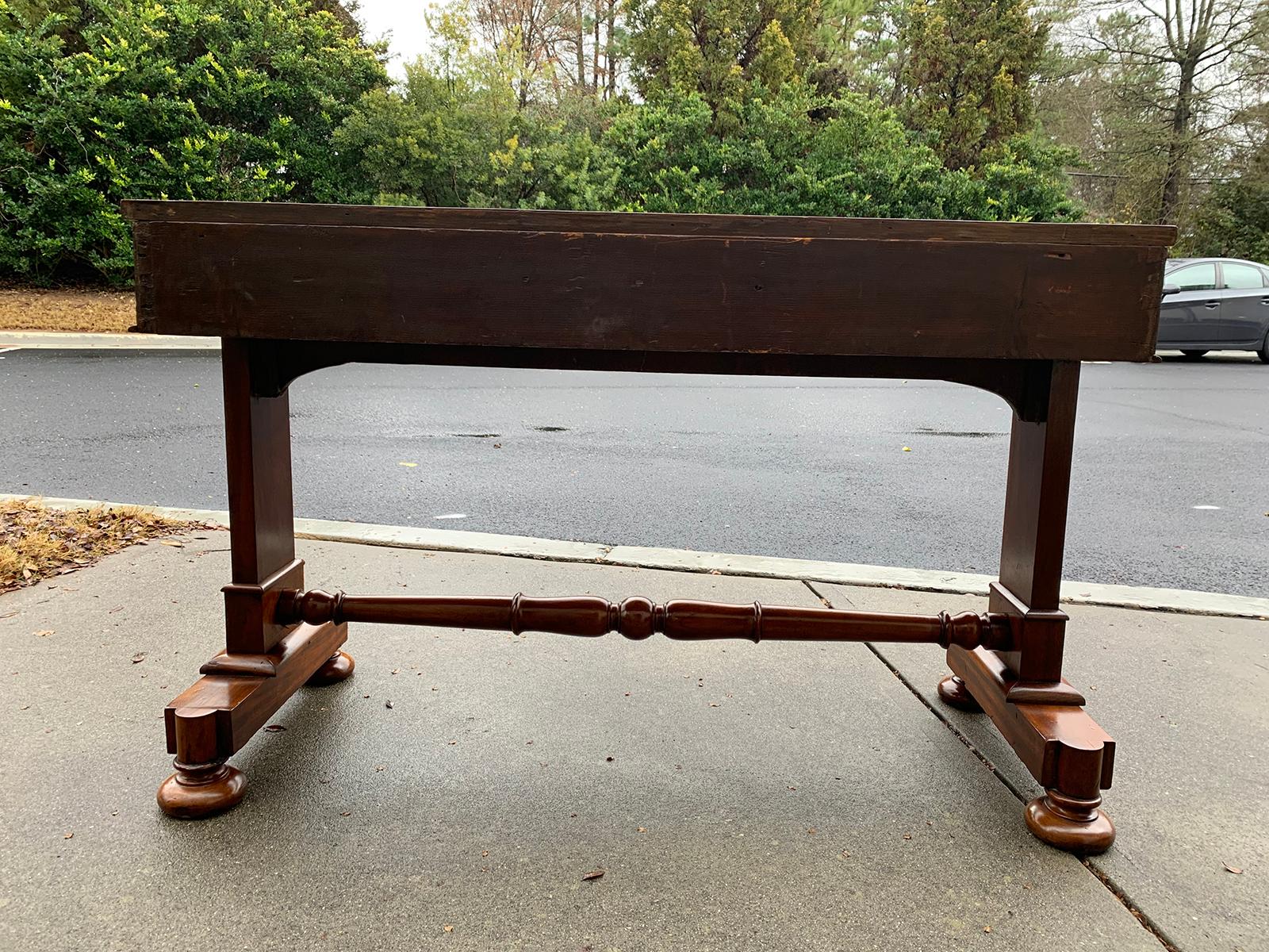 19th Century William IV Library Table or Desk with Leather Top, circa 1840s For Sale 14