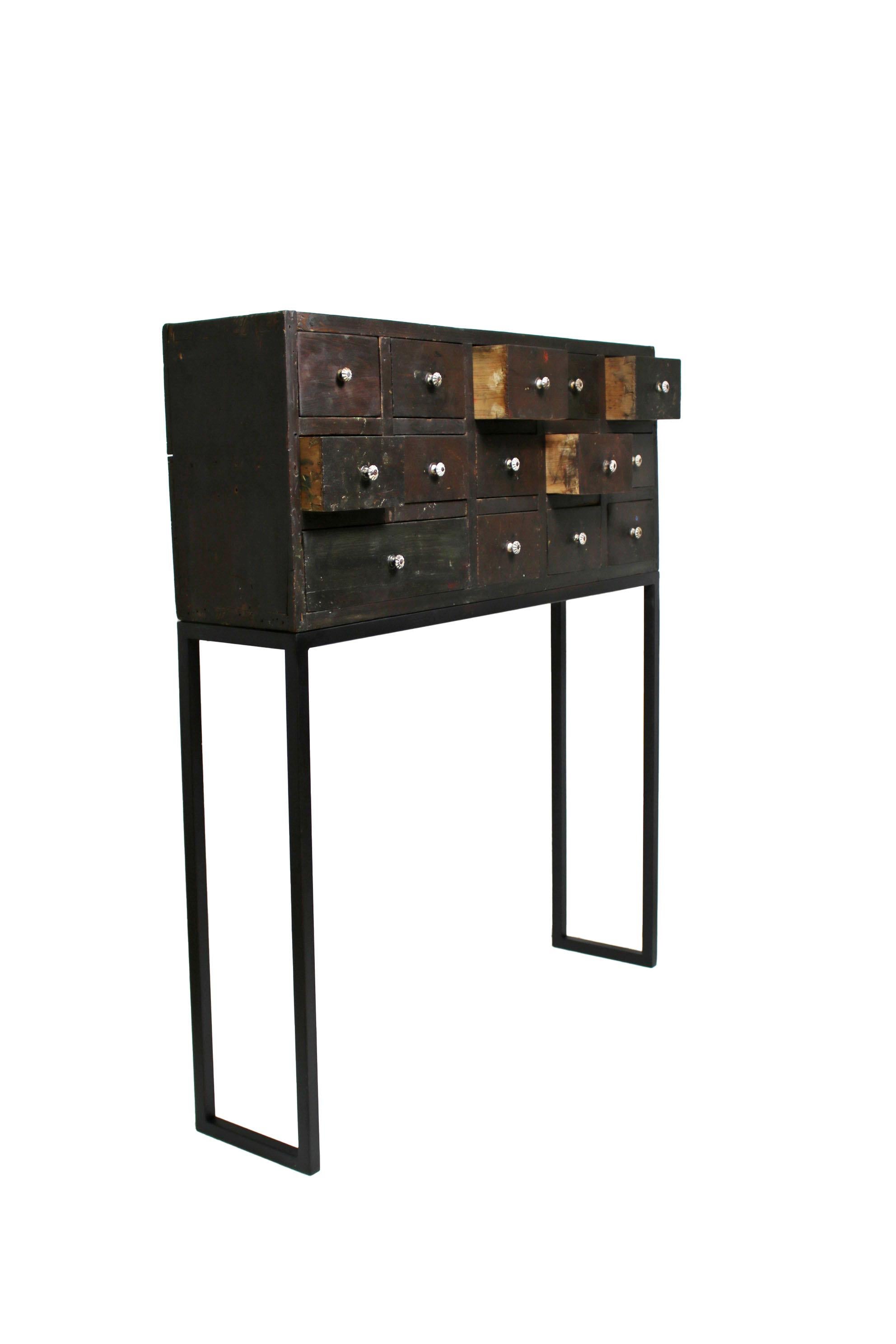 Iron 19th Century Cabinet For Paint Samples For Sale