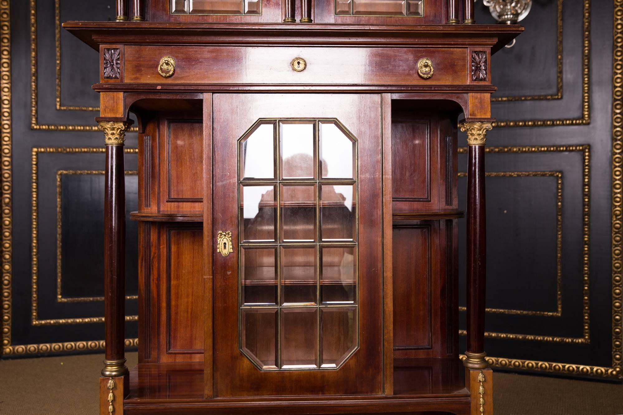 19th Century Cabinet / cupboard in antique Empire Style Mahogany Veneer In Good Condition For Sale In Berlin, DE
