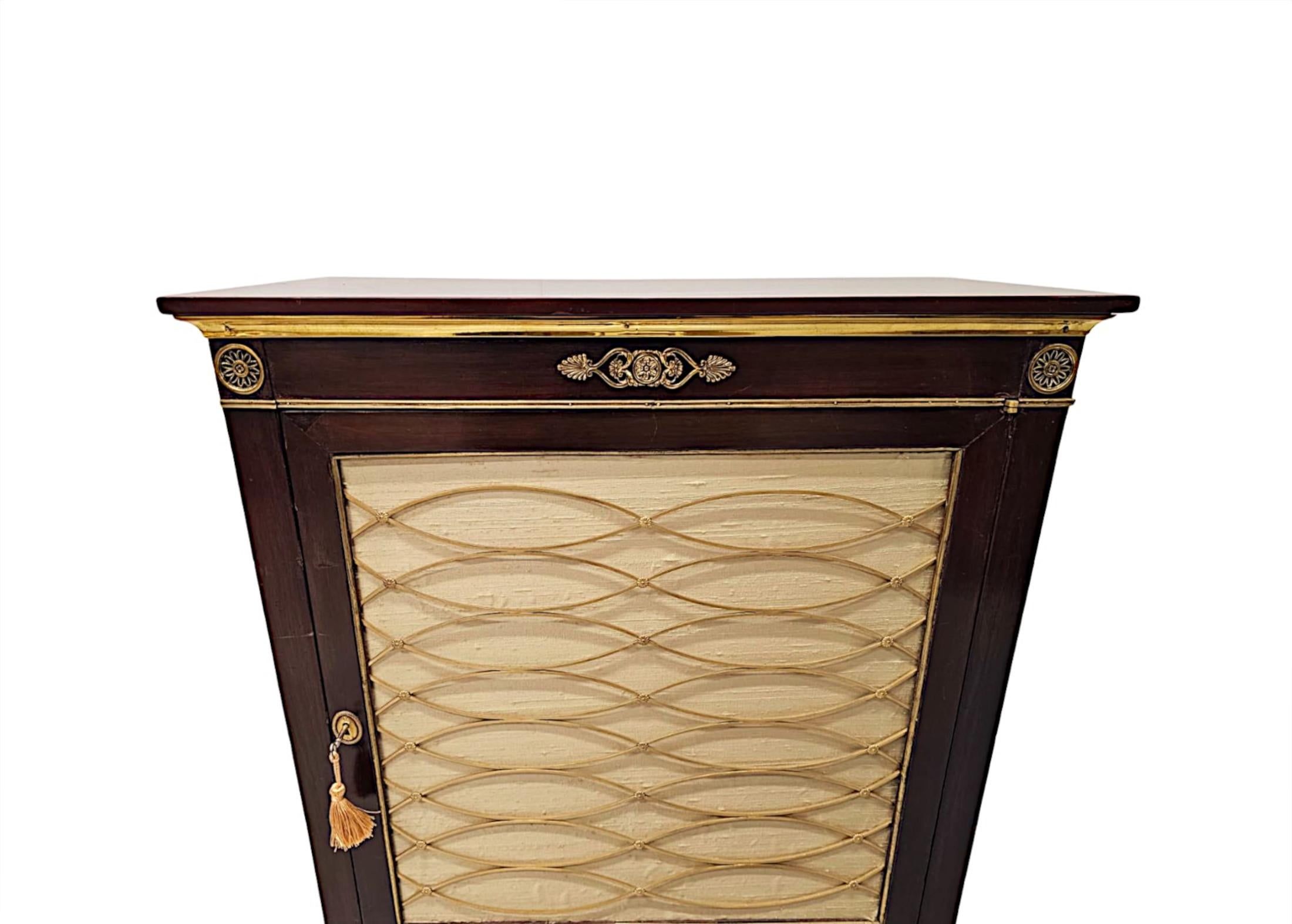 19th Century Cabinet with Brass Grille and Mounts In Good Condition For Sale In Dublin, IE