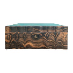 19th Century Calamander Wood Box with Inlaid Elephant, circa 1870