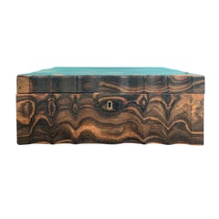 19th Century Calamander Wood Box with Inlaid Elephant, circa 1870