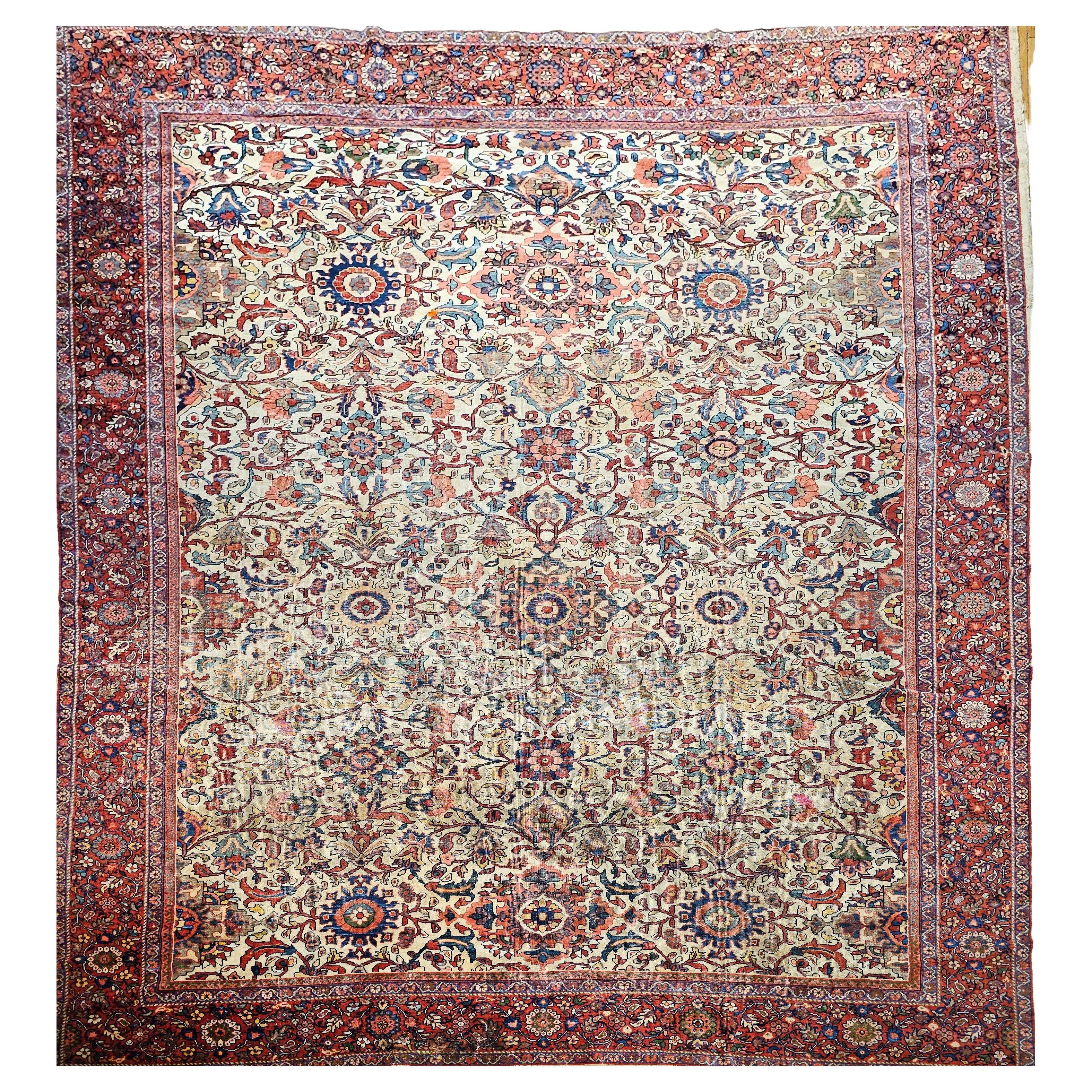19th Century Camelhair Persian Ziegler Mahal Sultanabad in an All-over Pattern For Sale
