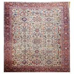 Antique 19th Century Camelhair Persian Ziegler Mahal Sultanabad in an All-over Pattern