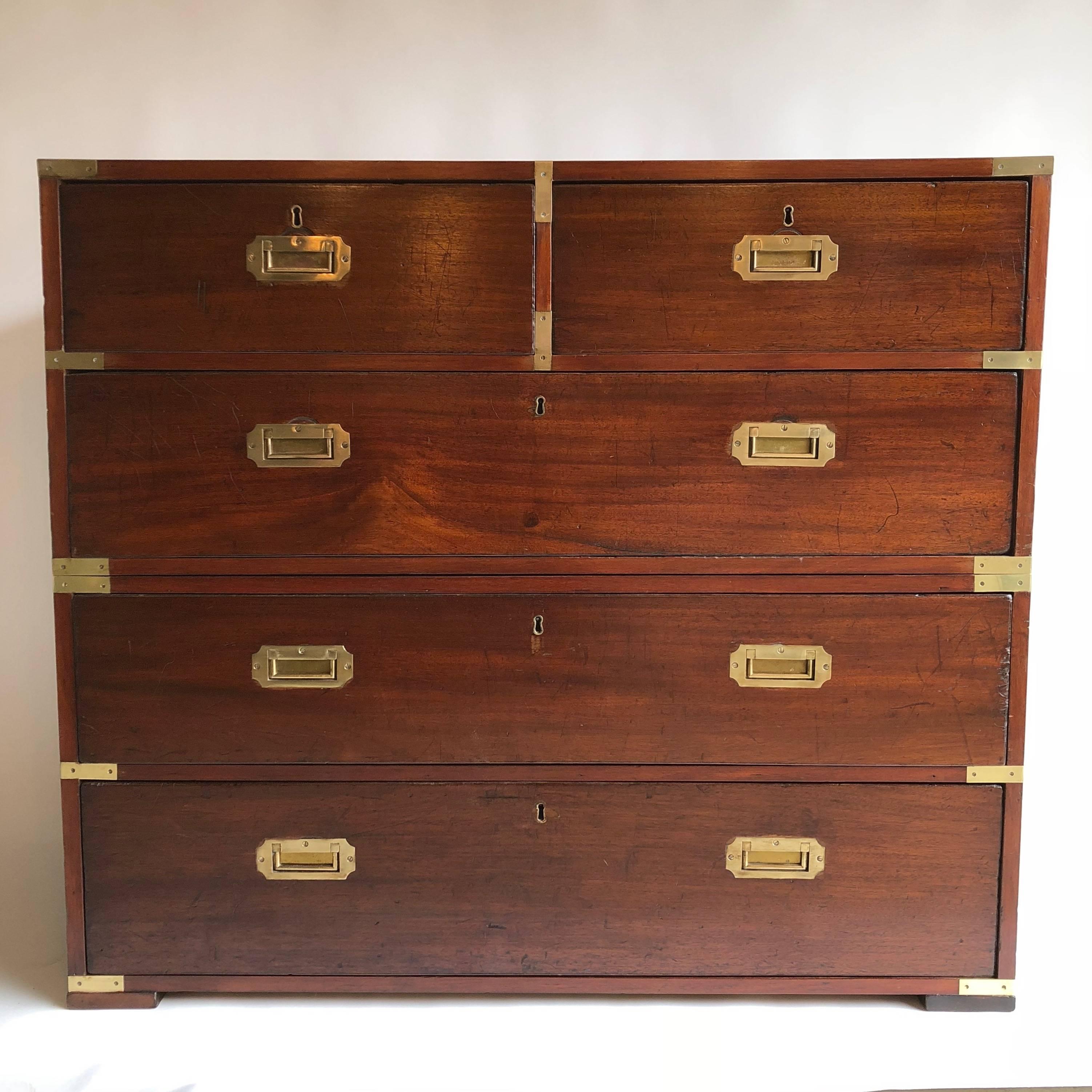 19th Century Campaign Chest In Good Condition In East Hampton, NY