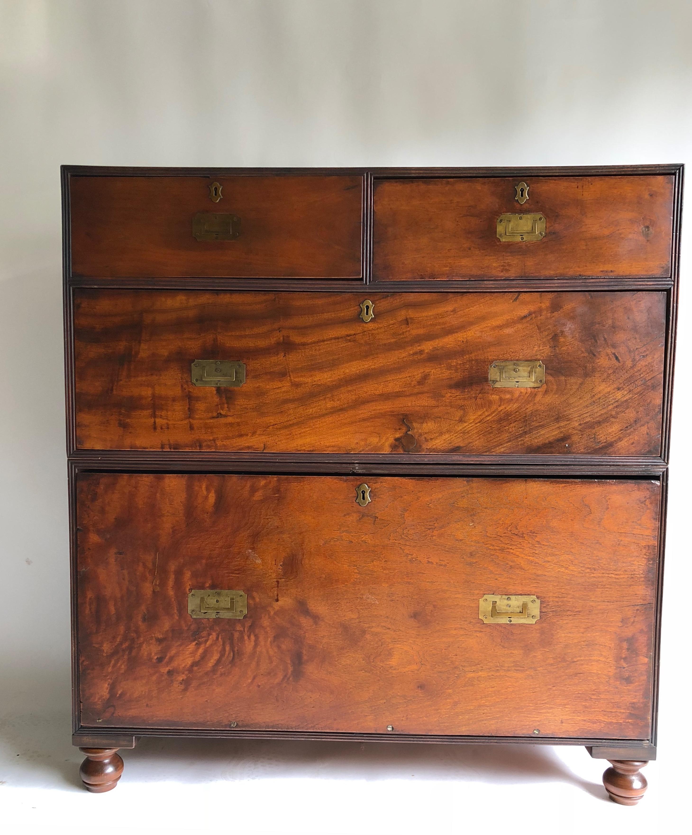 19th Century Campaign Chest In Good Condition In East Hampton, NY