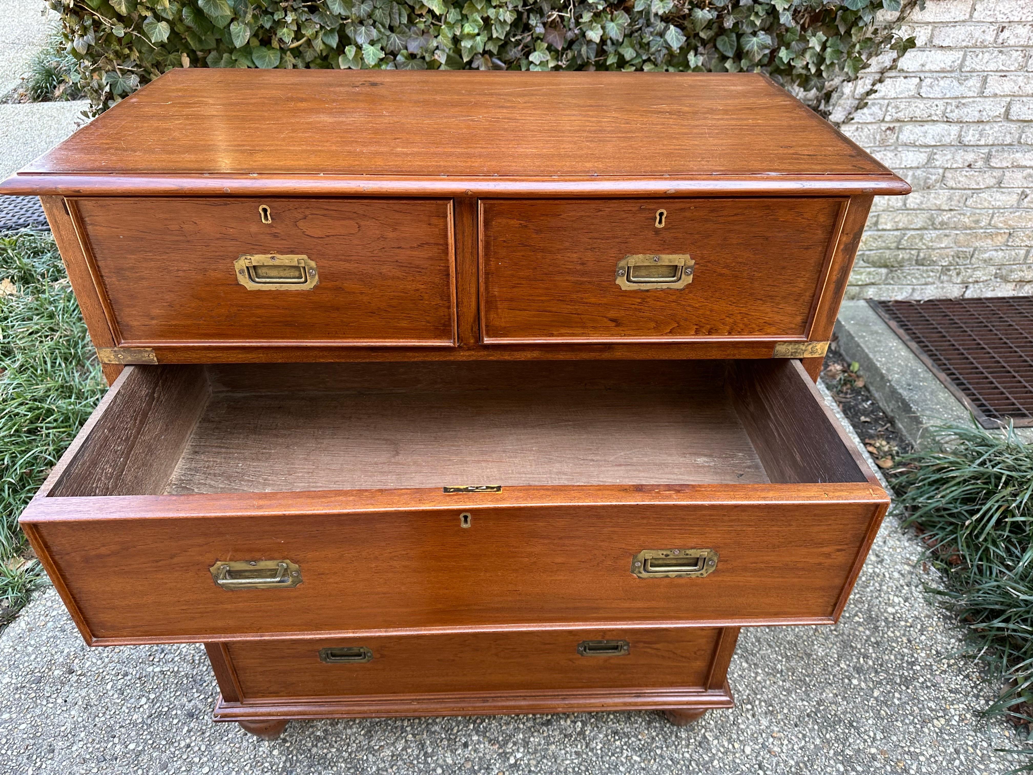 Mahogany 19th Century Campaign Chest For Sale