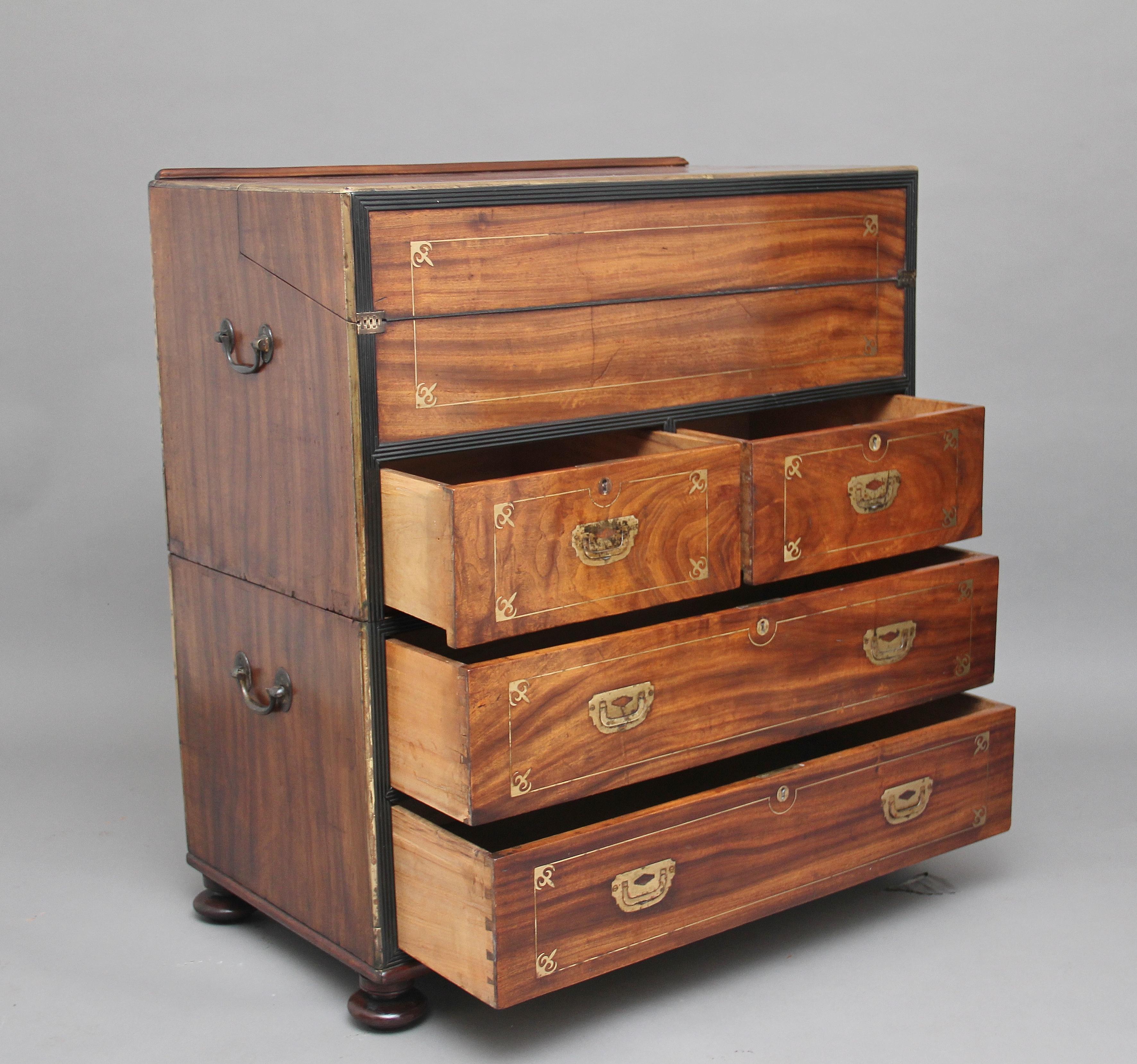 Mid-19th Century 19th Century Campaign Chest