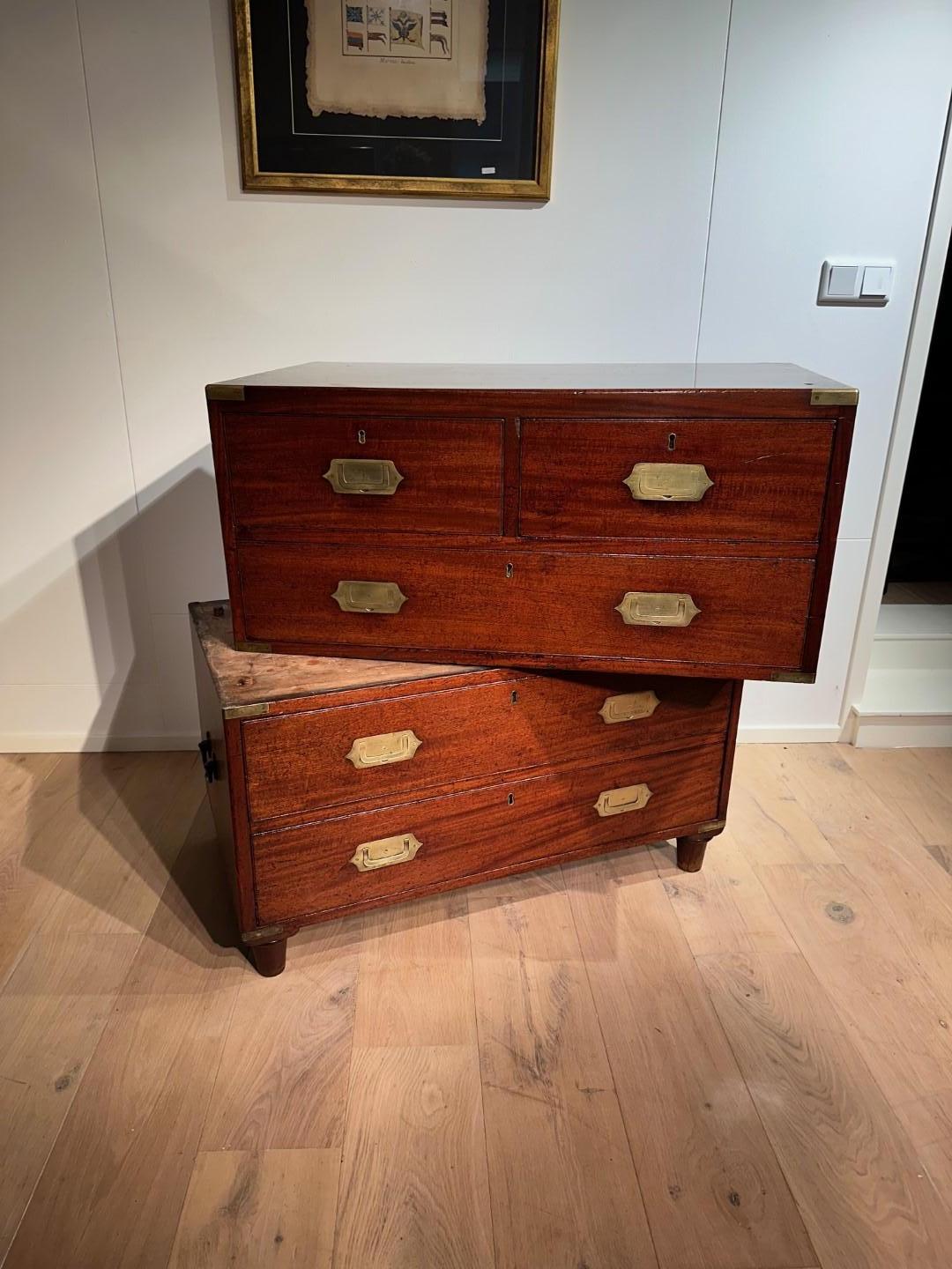 19th Century campaign chest of drawers For Sale 5