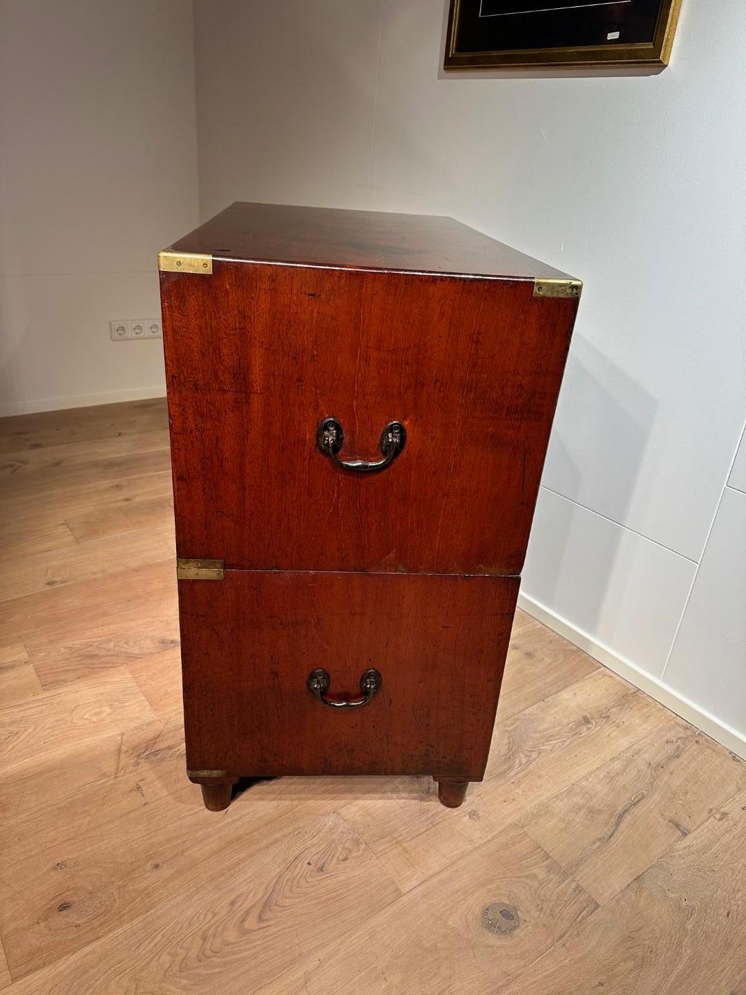 19th Century campaign chest of drawers 1