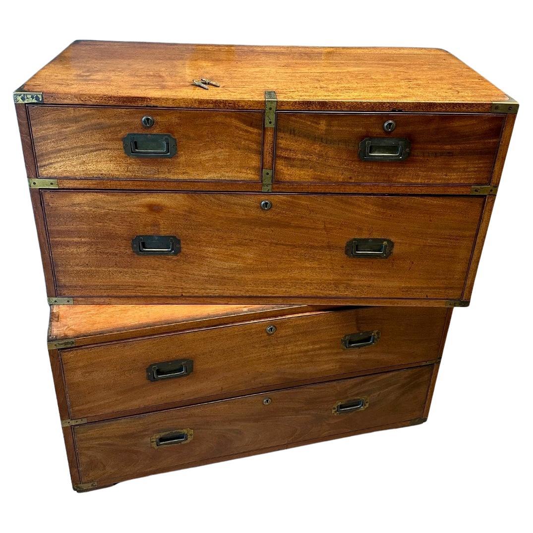 19th Century campaign chest of drawers