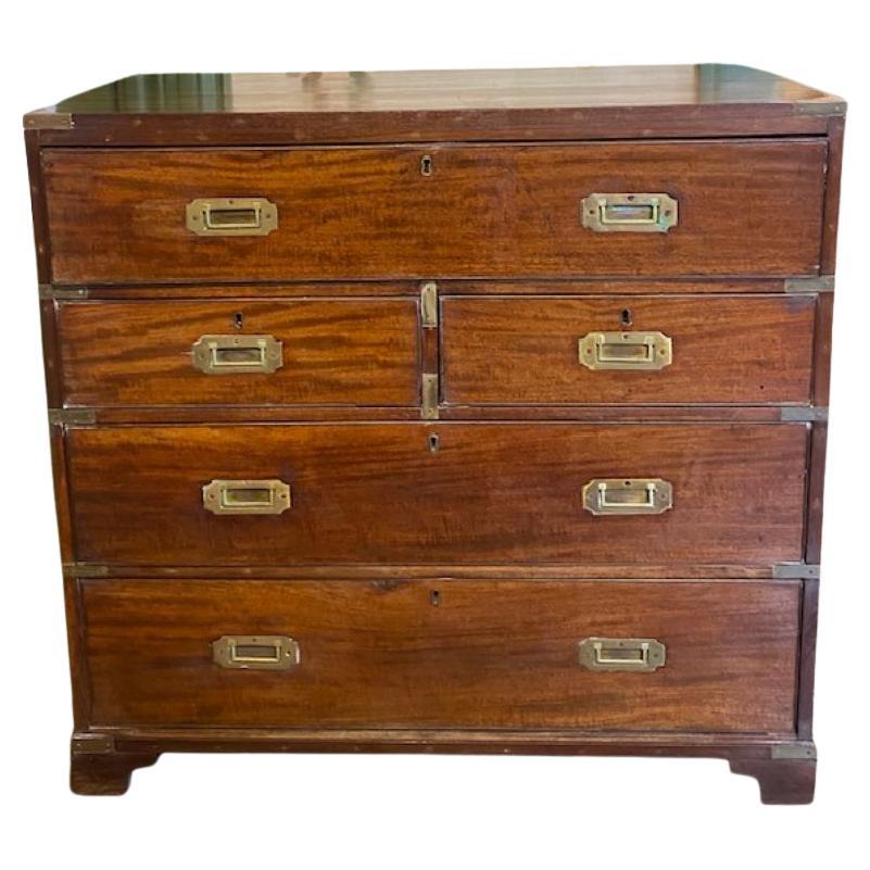 19th Century Campaign Chest of Drawers For Sale