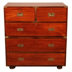19th Century Campaign Chest of Drawers in Mahogany