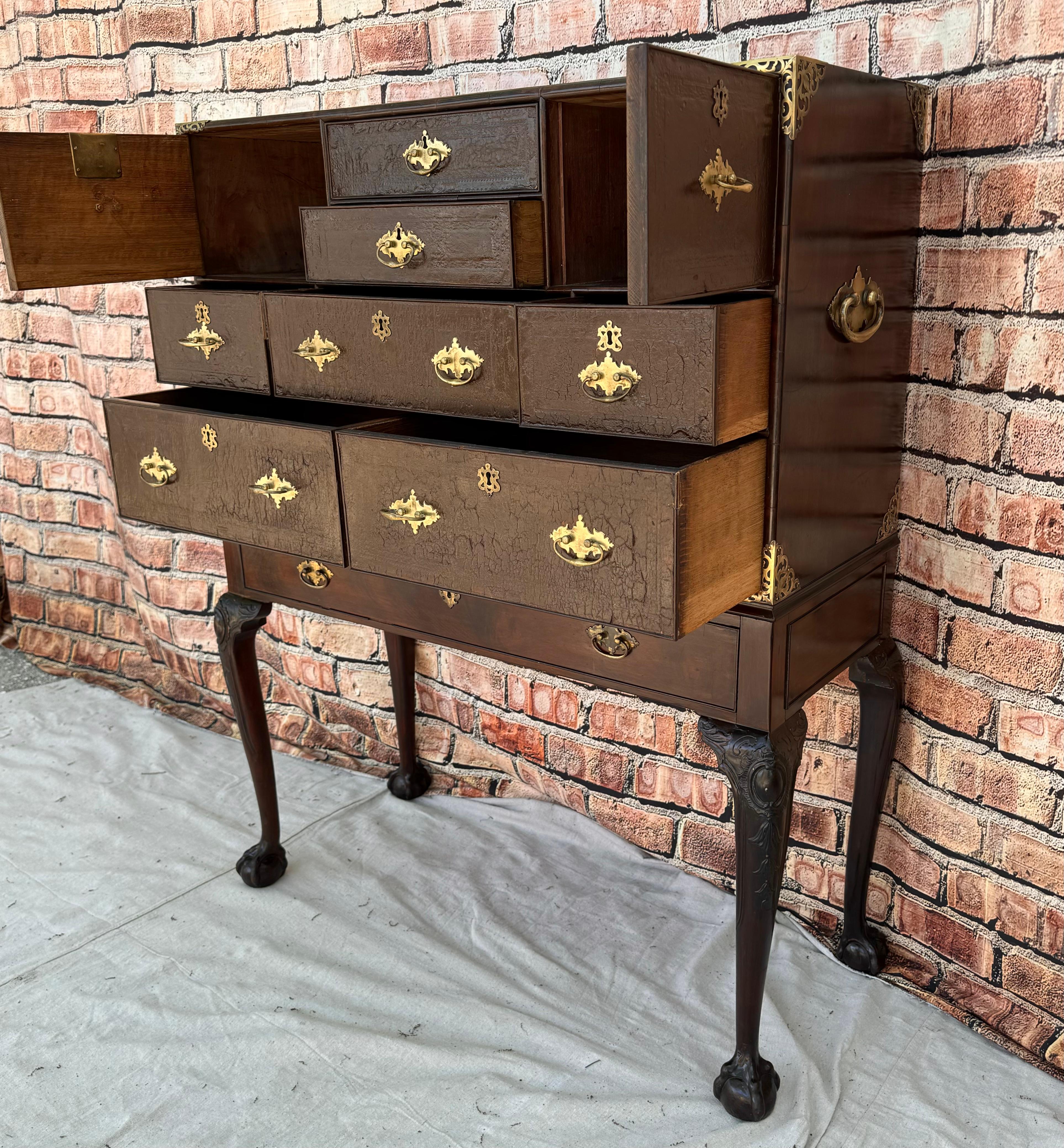19th Century Campaign Desk Cabinet on Stand For Sale 5