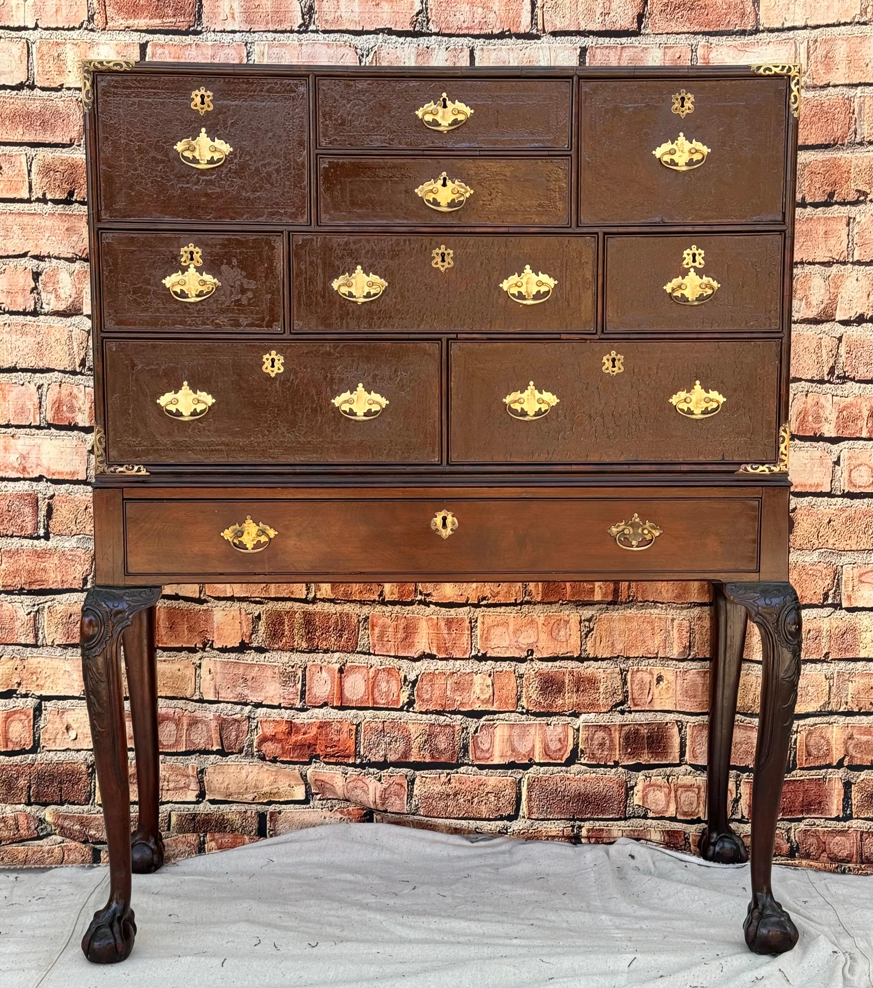 19th Century Campaign Desk Cabinet on Stand For Sale 6
