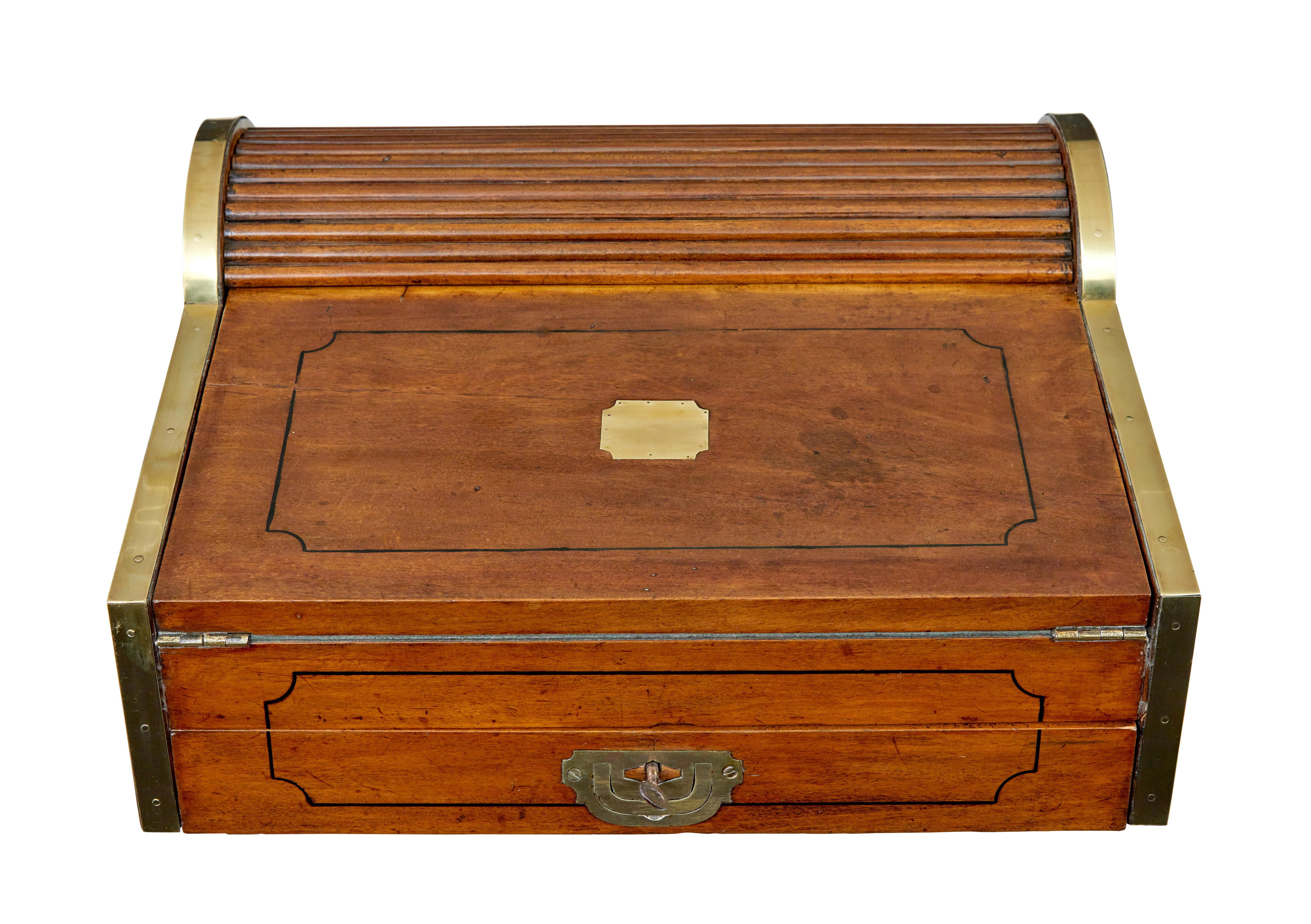 XIX secolo 19th century campaign metamorphic camphor writing slope in vendita