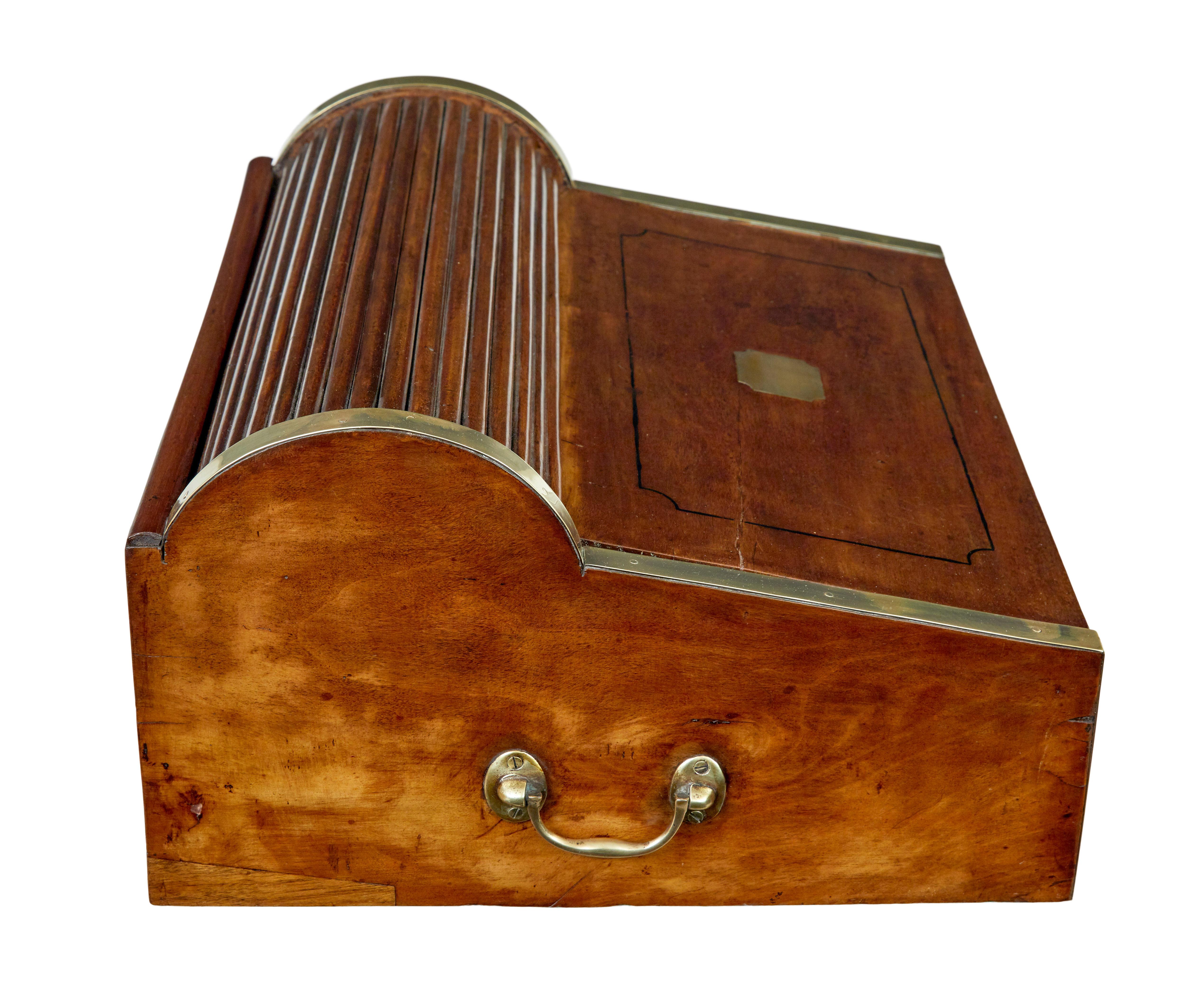 Ottone 19th century campaign metamorphic camphor writing slope in vendita