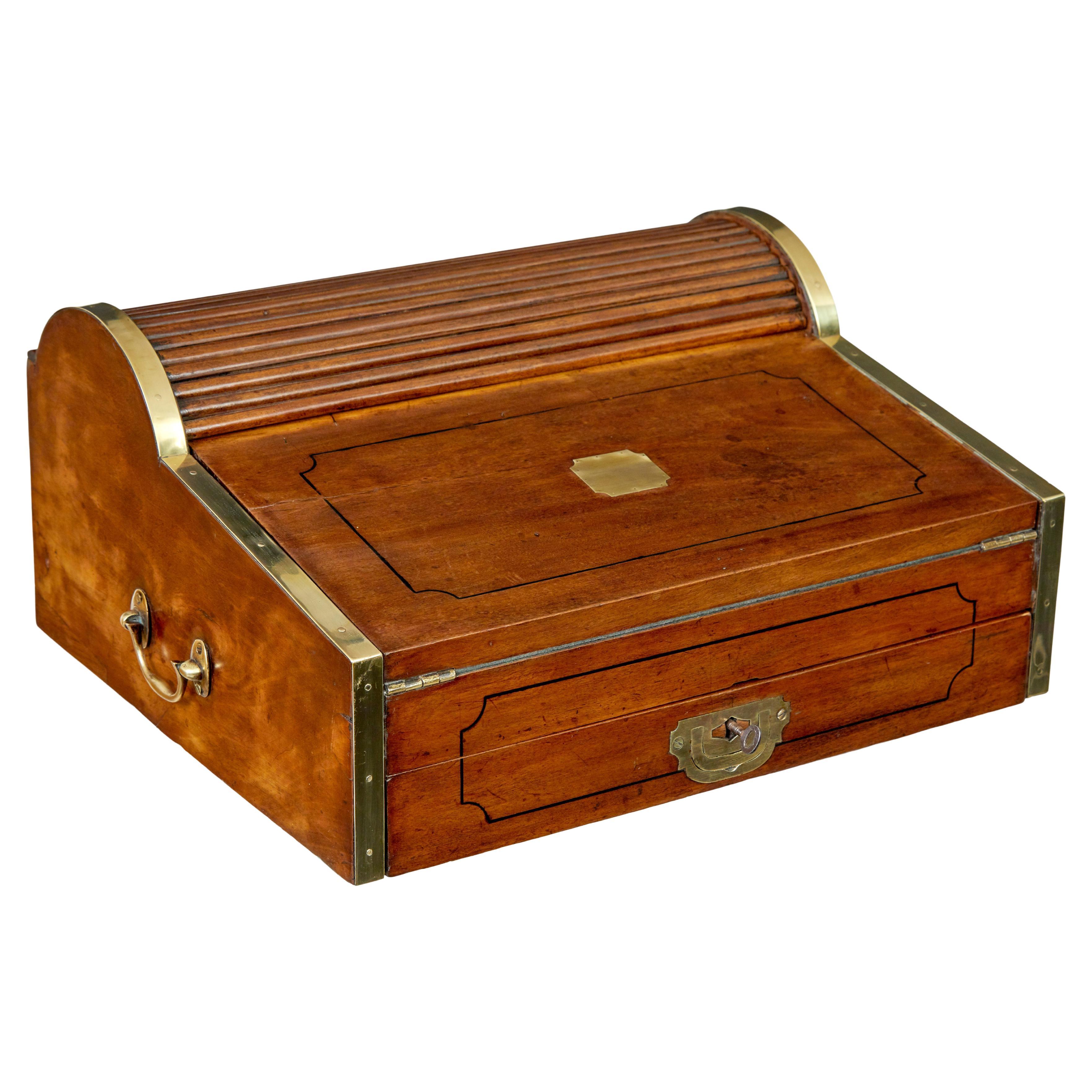 19th century campaign metamorphic camphor writing slope in vendita