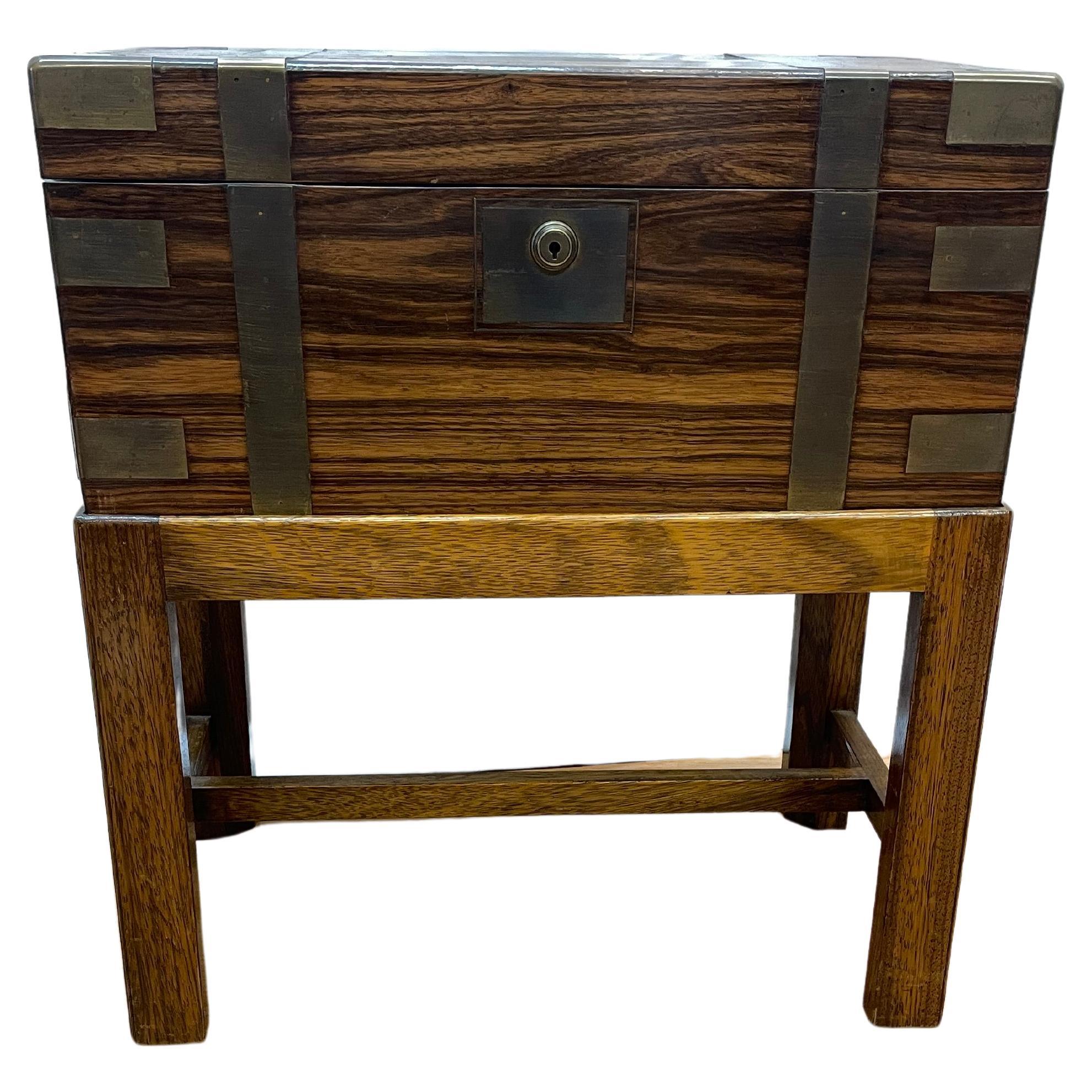 19th century campaign Reading desk on later stand For Sale