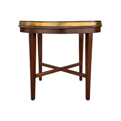 19th Century Campaign Style Brass Bound Oval Tray Table