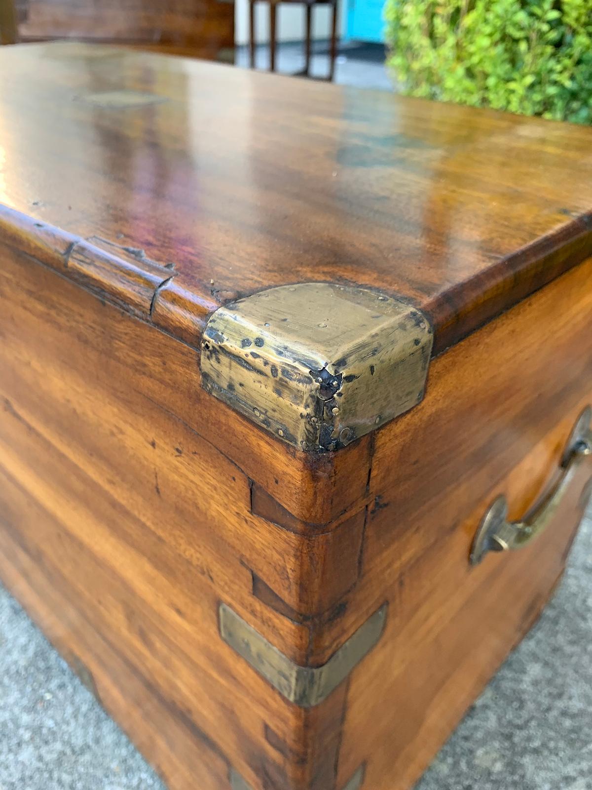 19th Century Campaign Style Camphor Wood Trunk 6