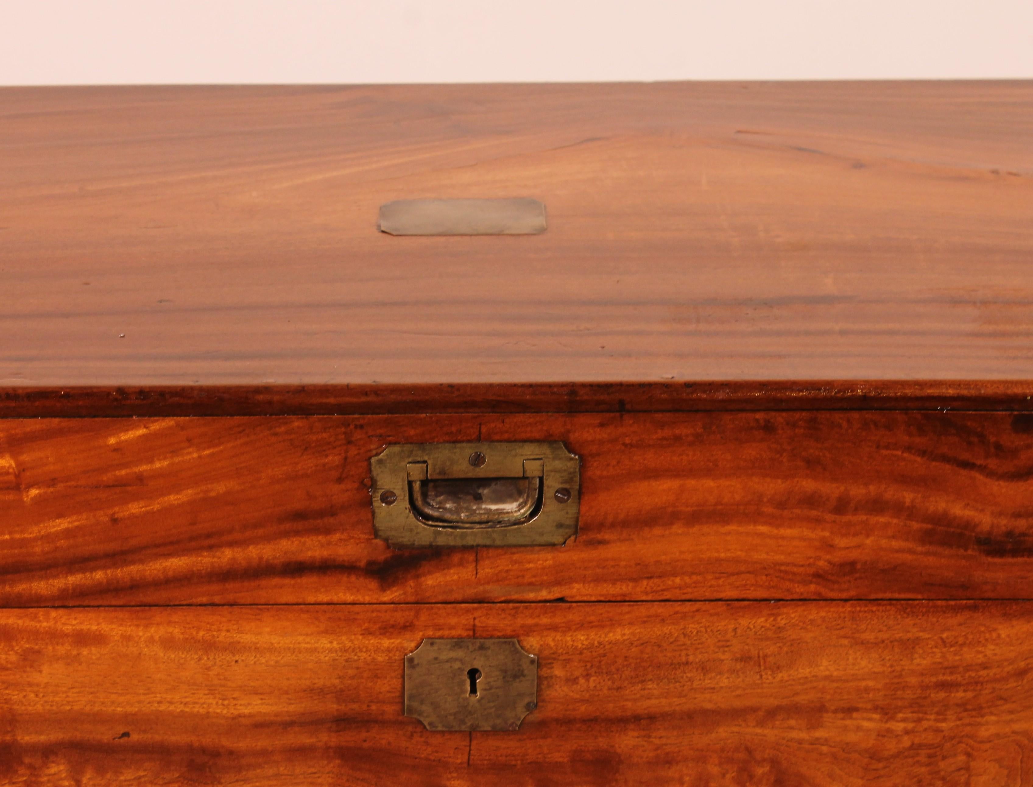 Arcón de Campaña o Marino de Madera de Alcanfor del Siglo XIX - Hong Kong en Bueno estado para la venta en Brussels, Brussels