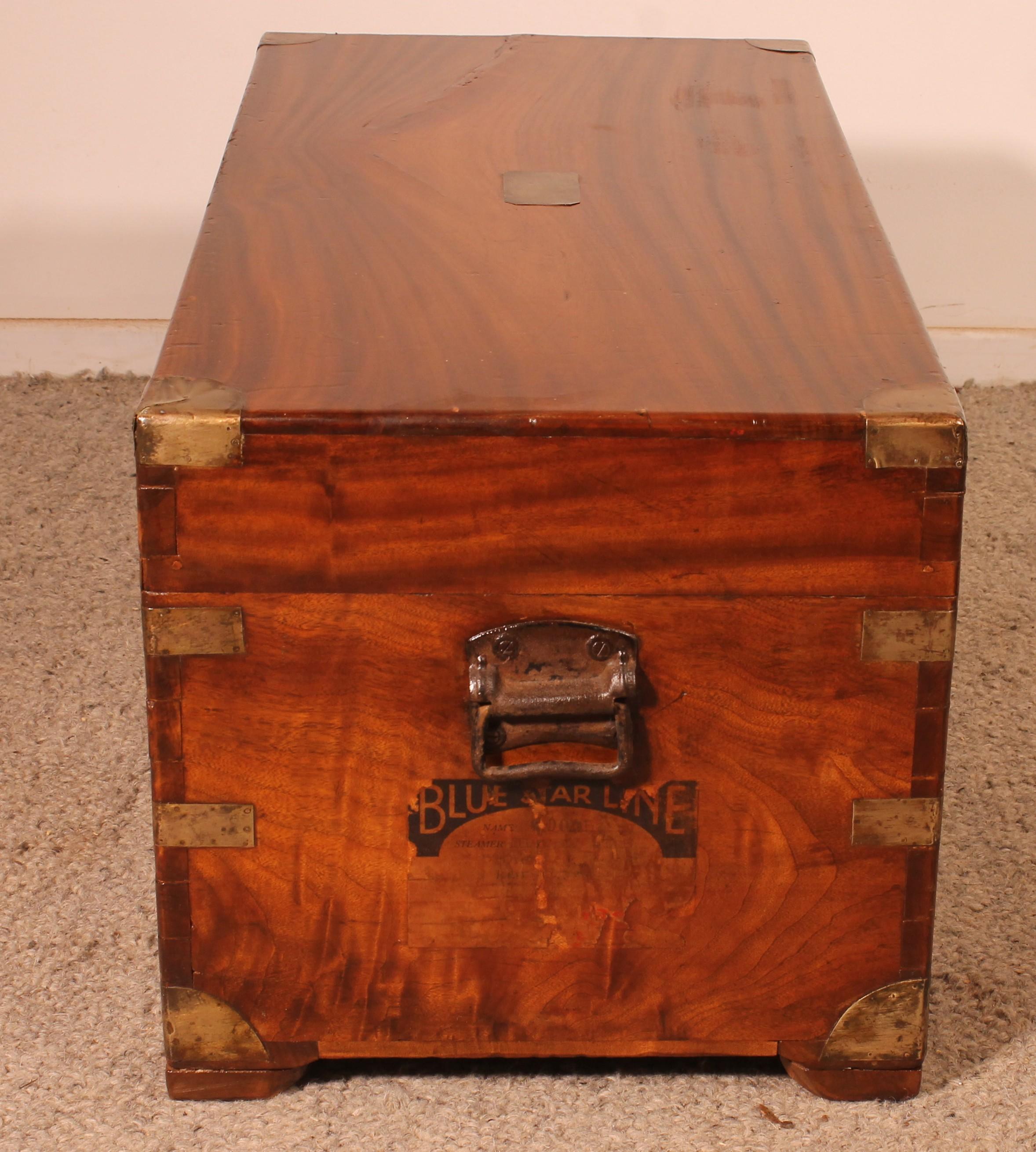 Arcón de Campaña o Marino de Madera de Alcanfor del Siglo XIX - Hong Kong en venta 4