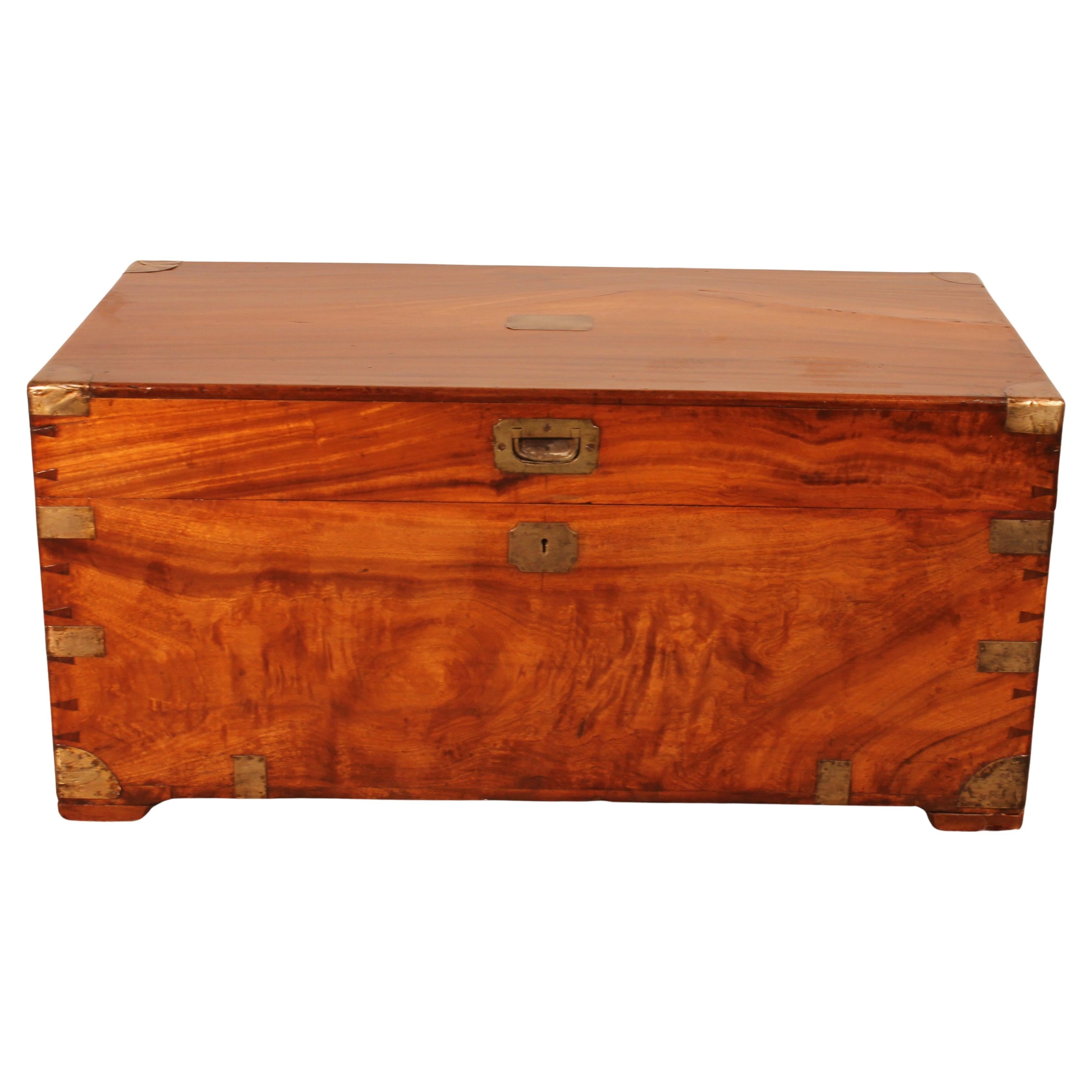 Cassapanca Campaigner o Marin in legno di canfora del XIX secolo - Hong Kong