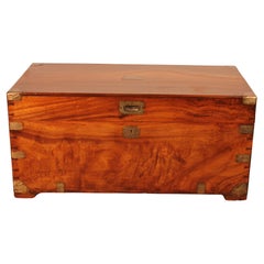 19th Century Camphor Wood Campaign Or Marine Chest - Hong Kong