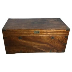 Antique 19th Century Camphor Wood Campaign Travelling Chest