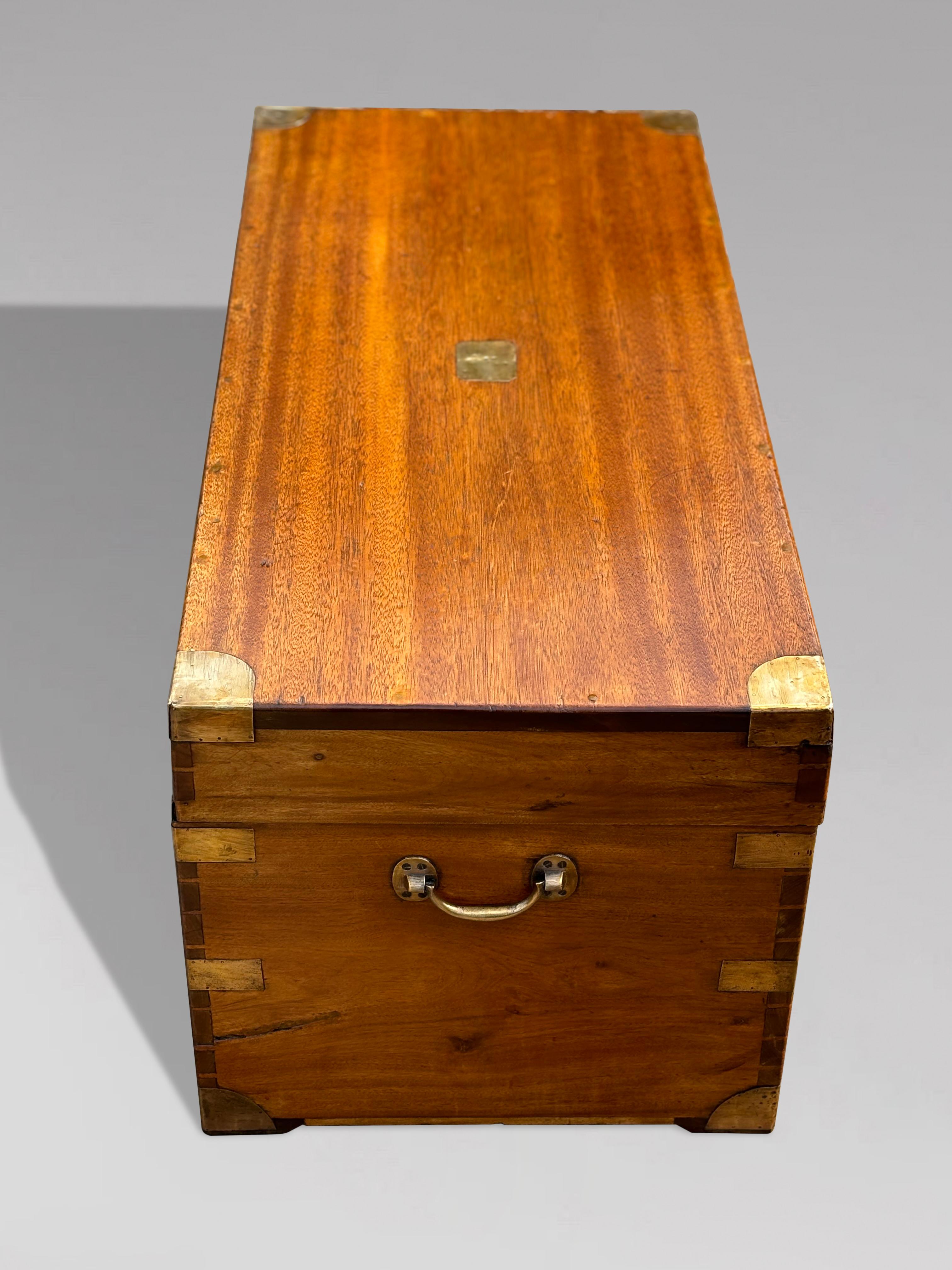 XIX secolo 19th Century Camphor Wood Campaign Travelling Trunk in vendita