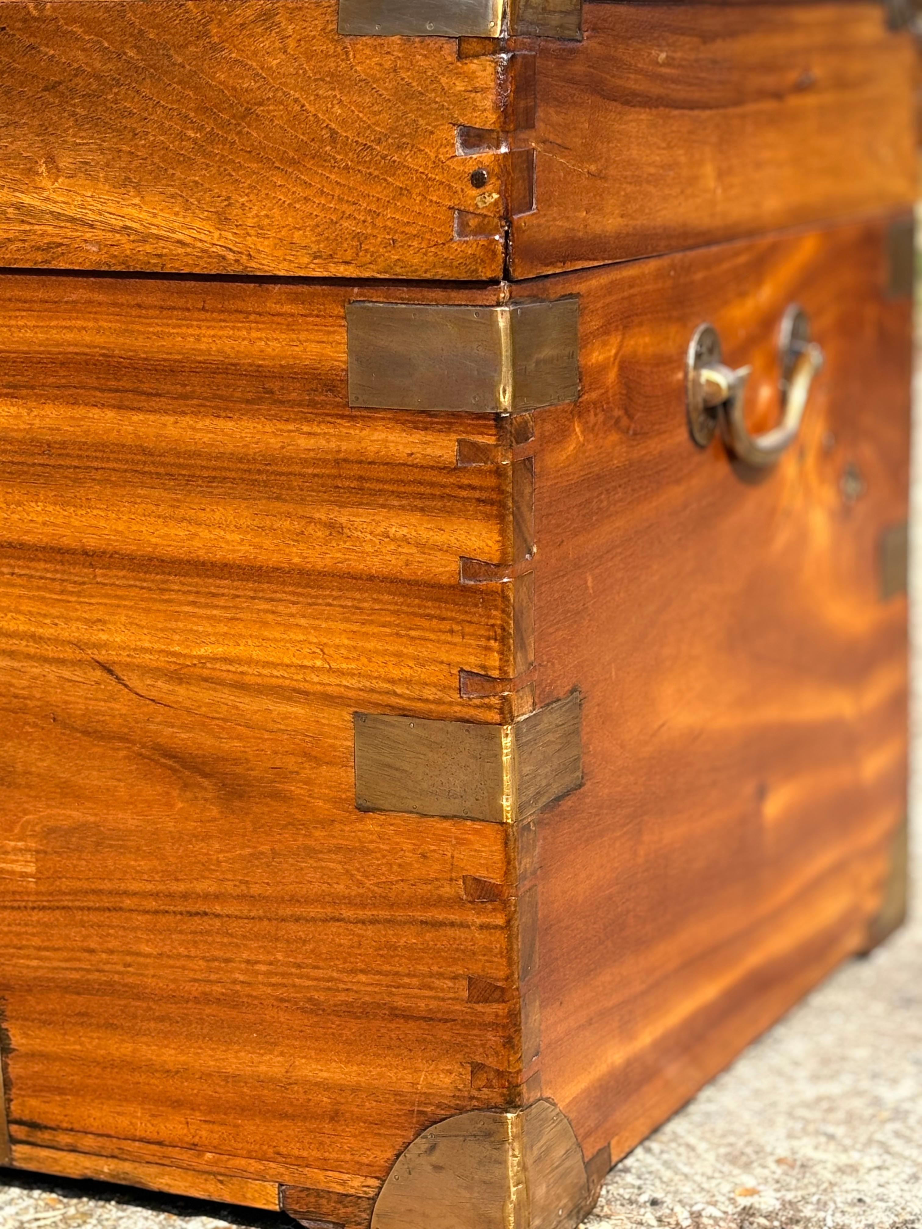 Altro 19th Century Camphor Wood Campaign Travelling Trunk in vendita