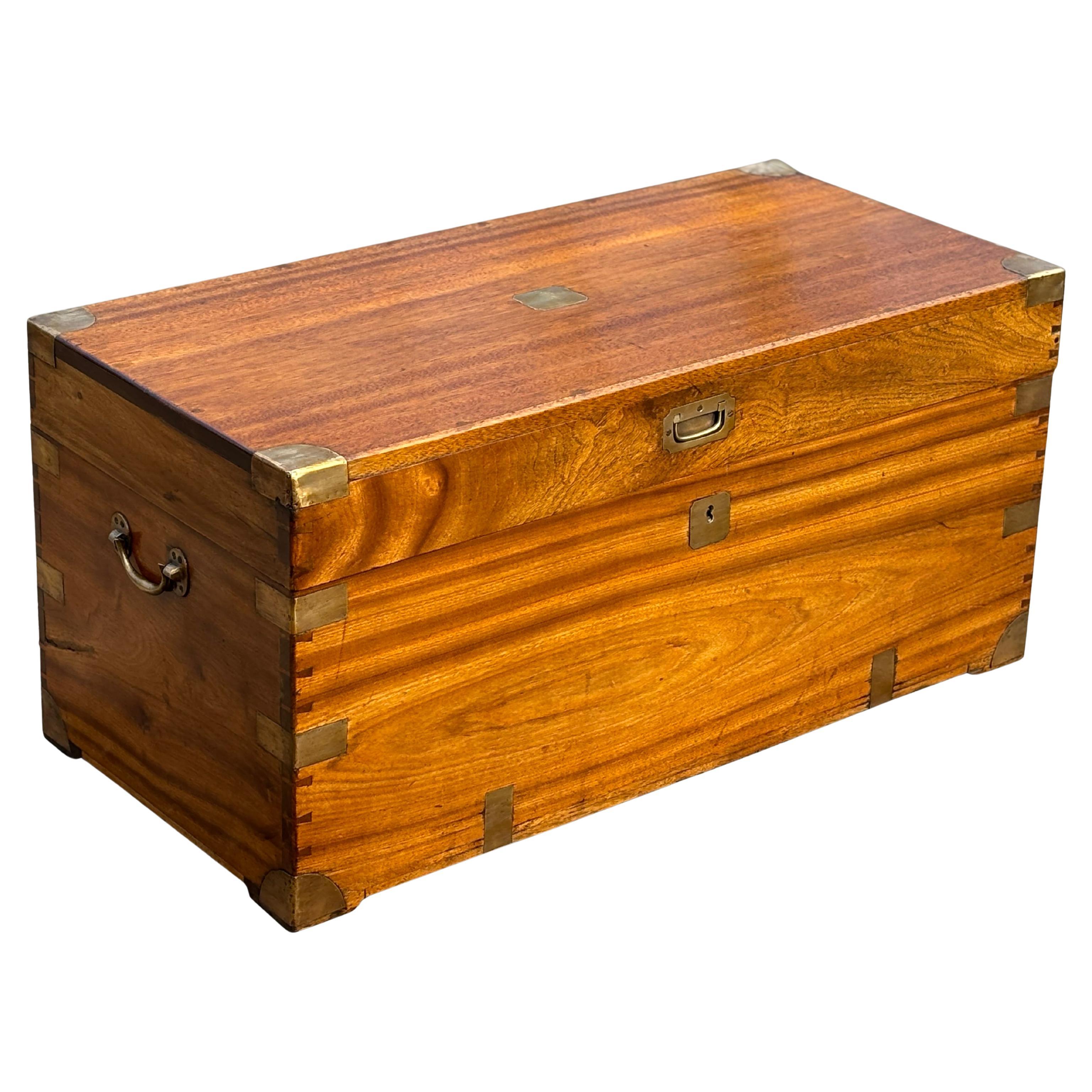19th Century Camphor Wood Campaign Travelling Trunk