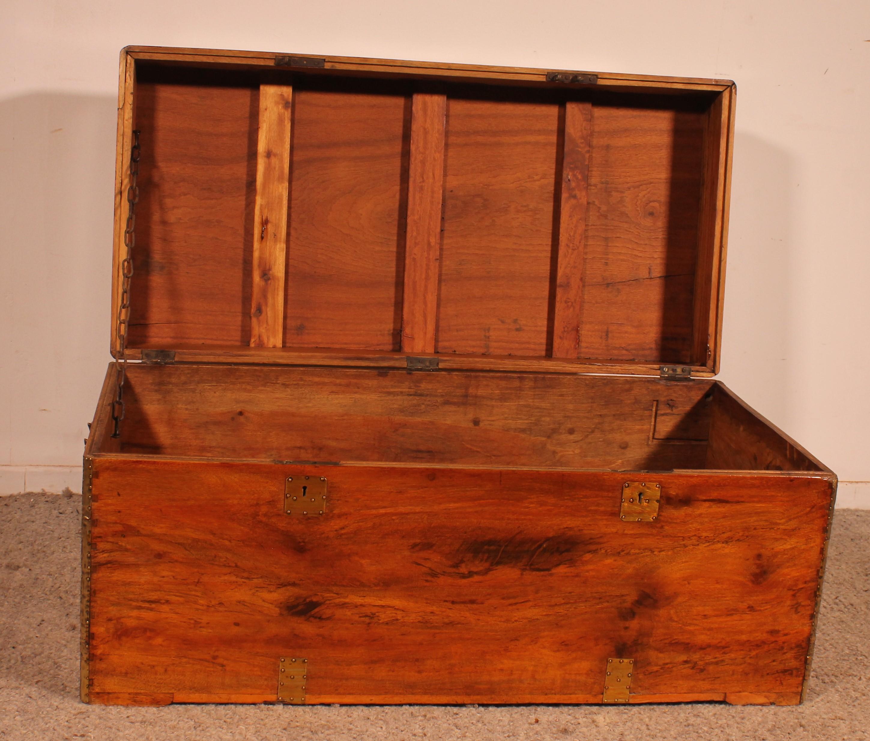 British 19th Century Camphor Wood Marine / Campaign Chest For Sale