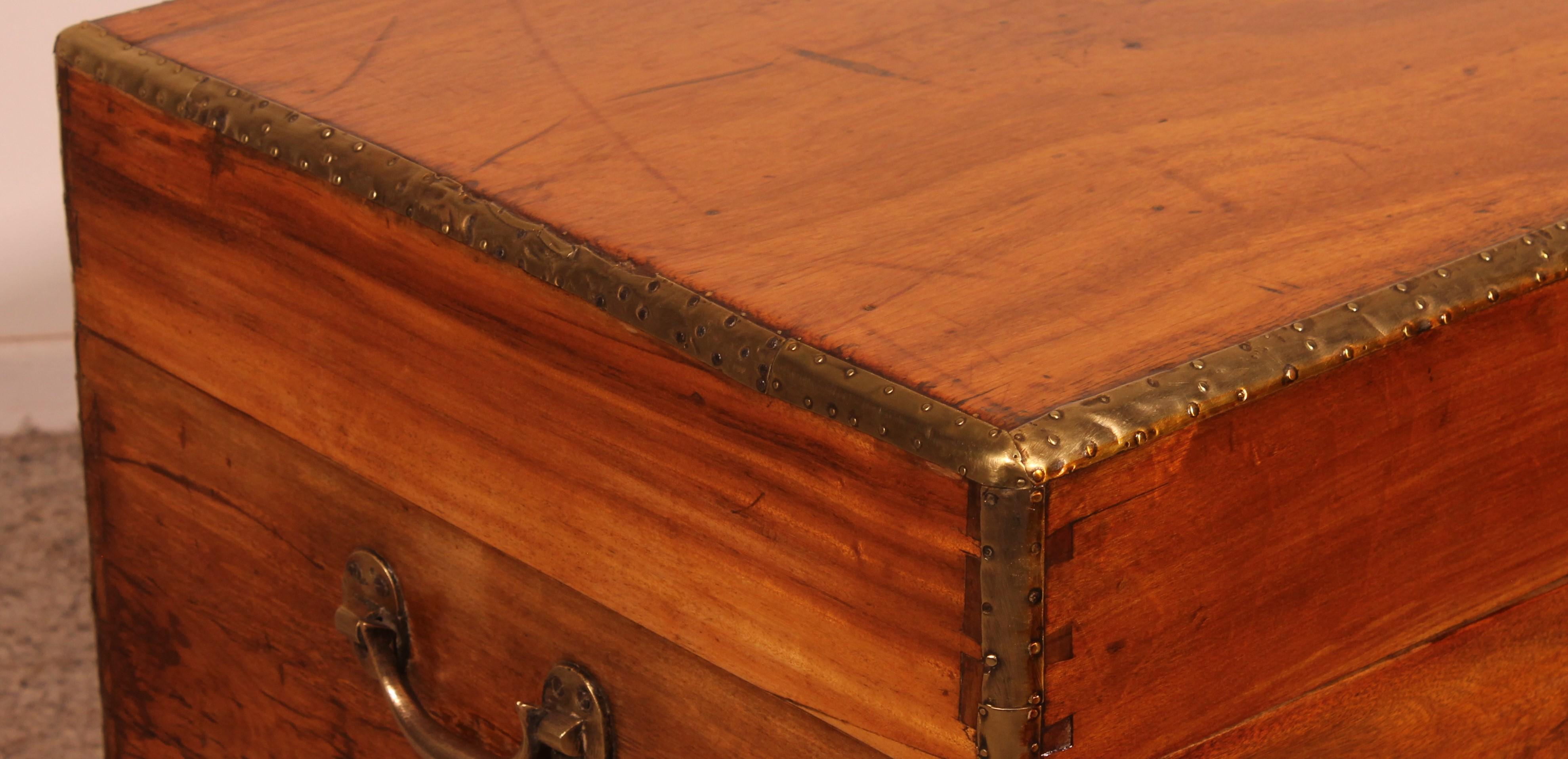 19th Century Camphor Wood Marine / Campaign Chest For Sale 1