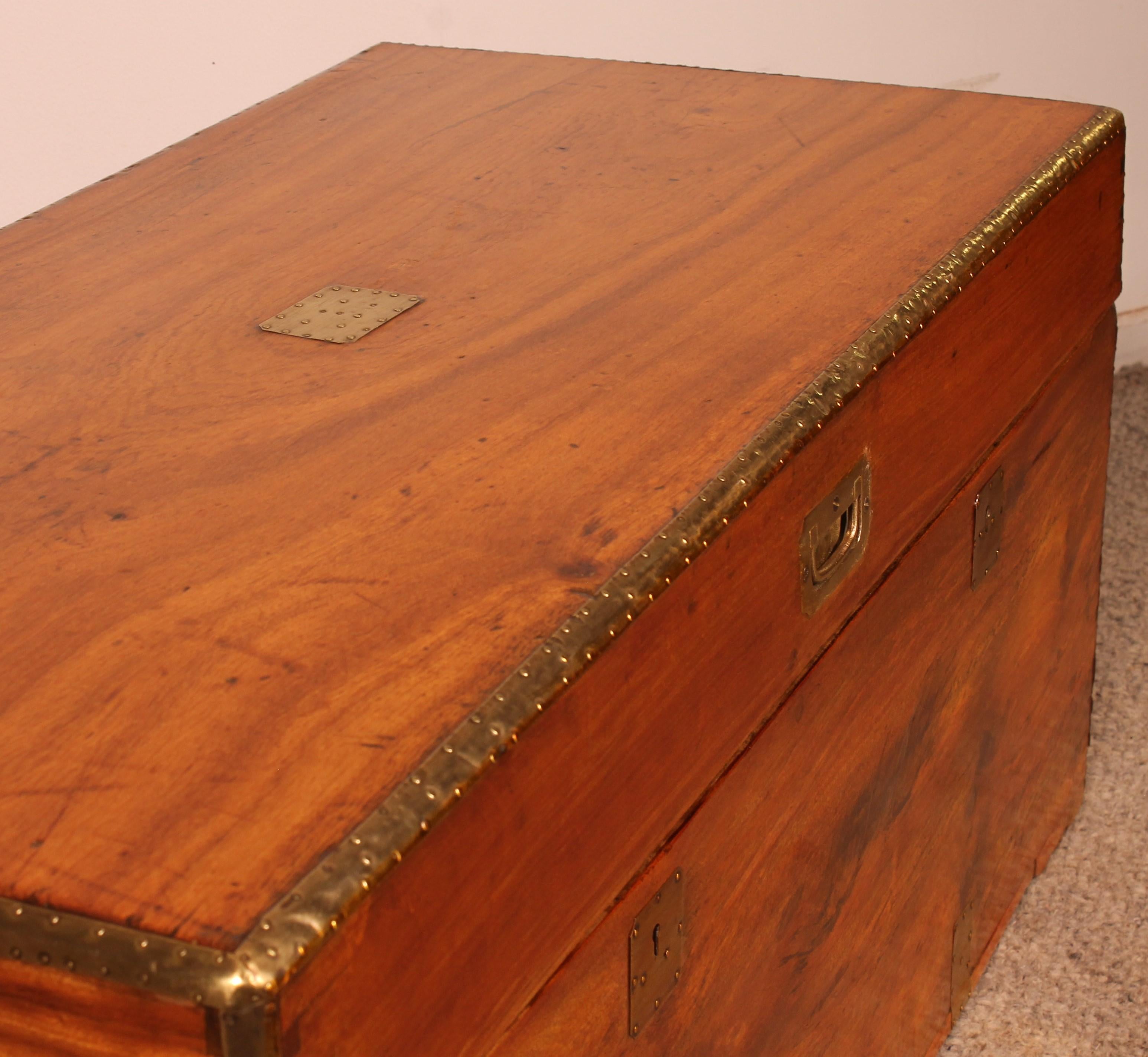 19th Century Camphor Wood Marine / Campaign Chest For Sale 2