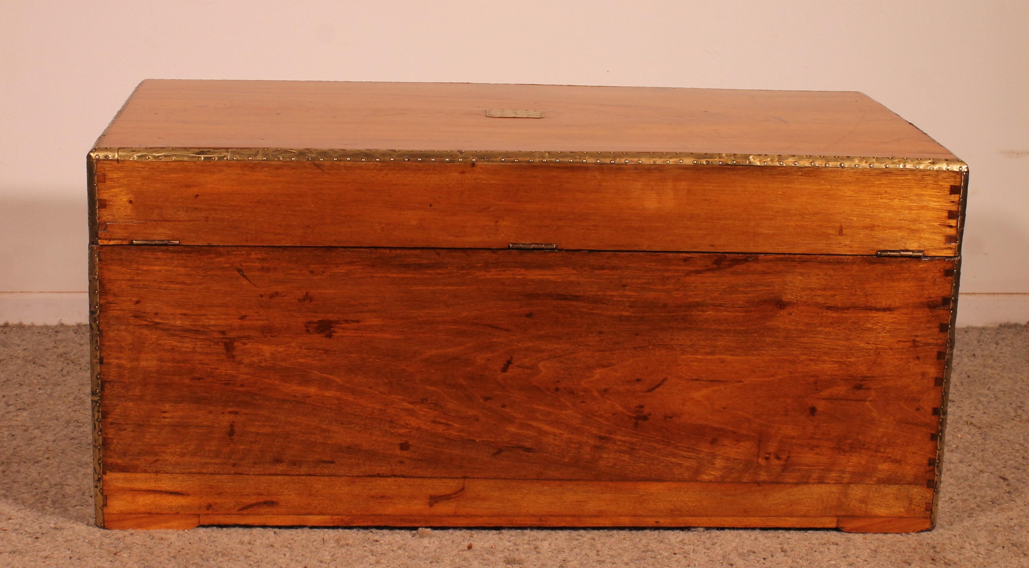 19th Century Camphor Wood Marine / Campaign Chest For Sale 4