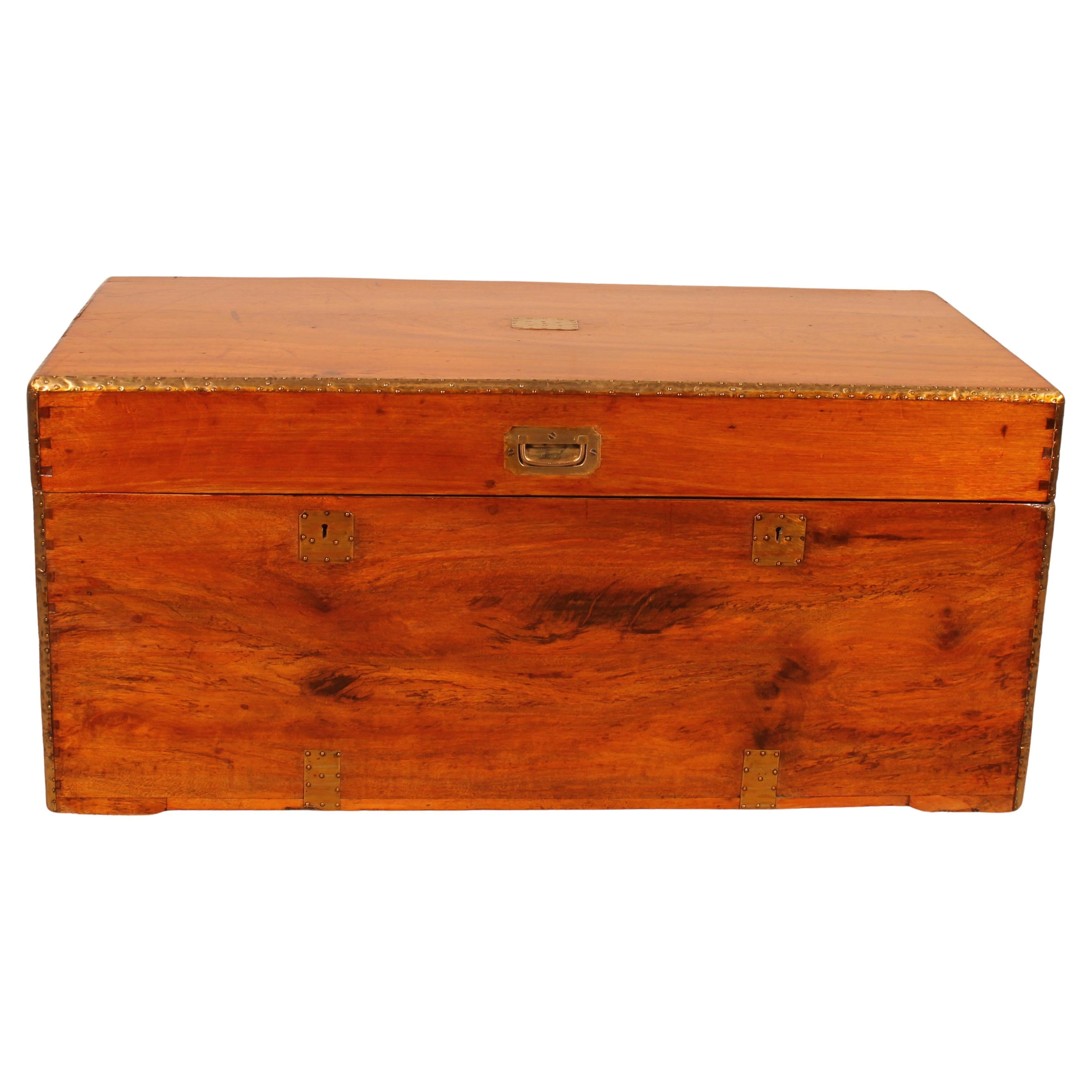 19th Century Camphor Wood Marine / Campaign Chest